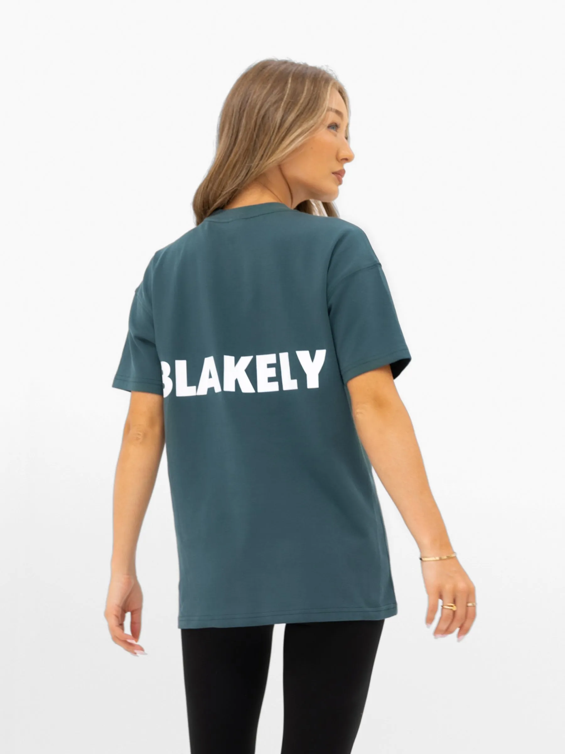 Trendy Comfort Fit Formal Occasion Amelie Oversized T-Shirt - Teal Green