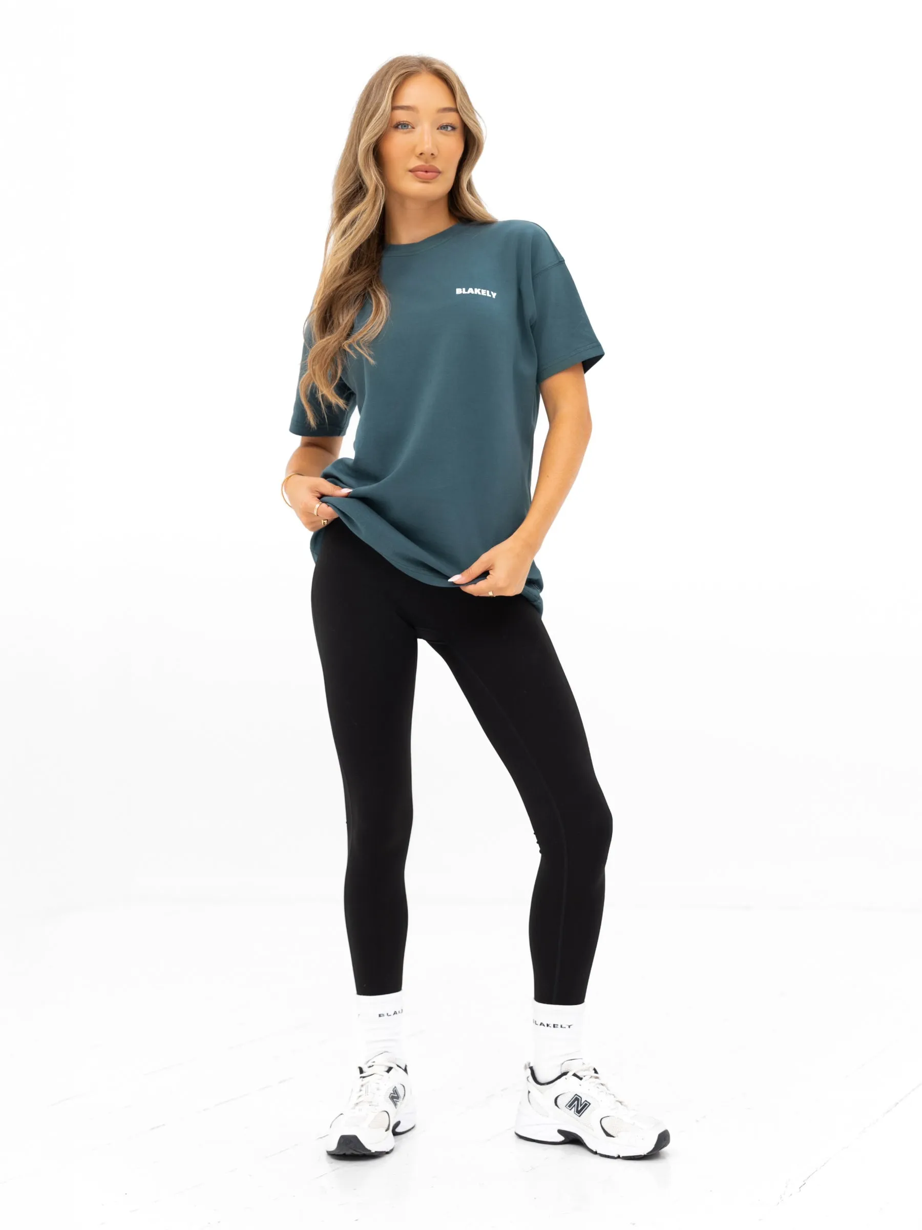 Outdoor Outfit Style UltraSoftBrushedInterior Amelie Oversized T-Shirt - Teal Green