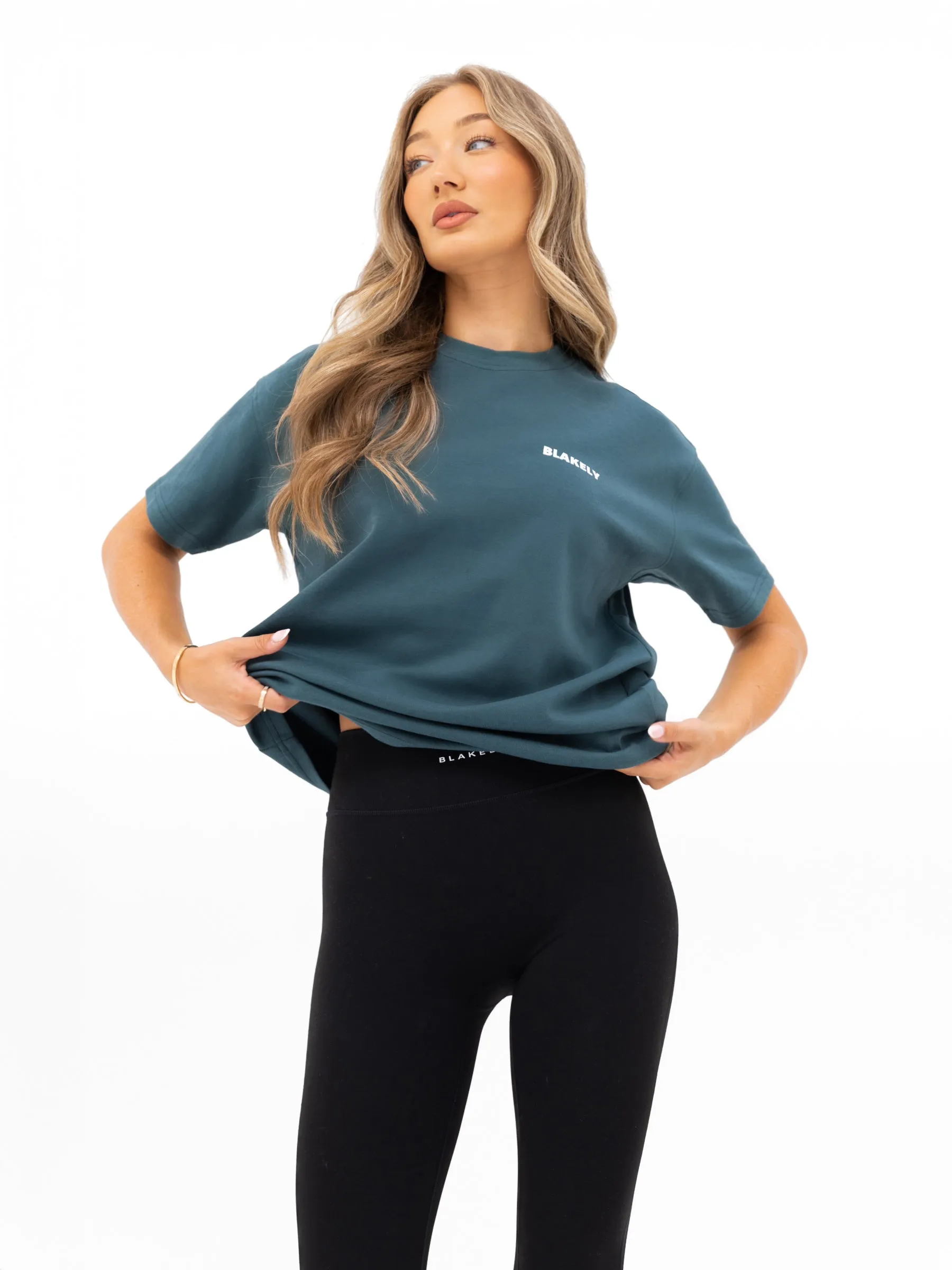 Amelie Oversized T-Shirt - Teal Green Versatile Wearable