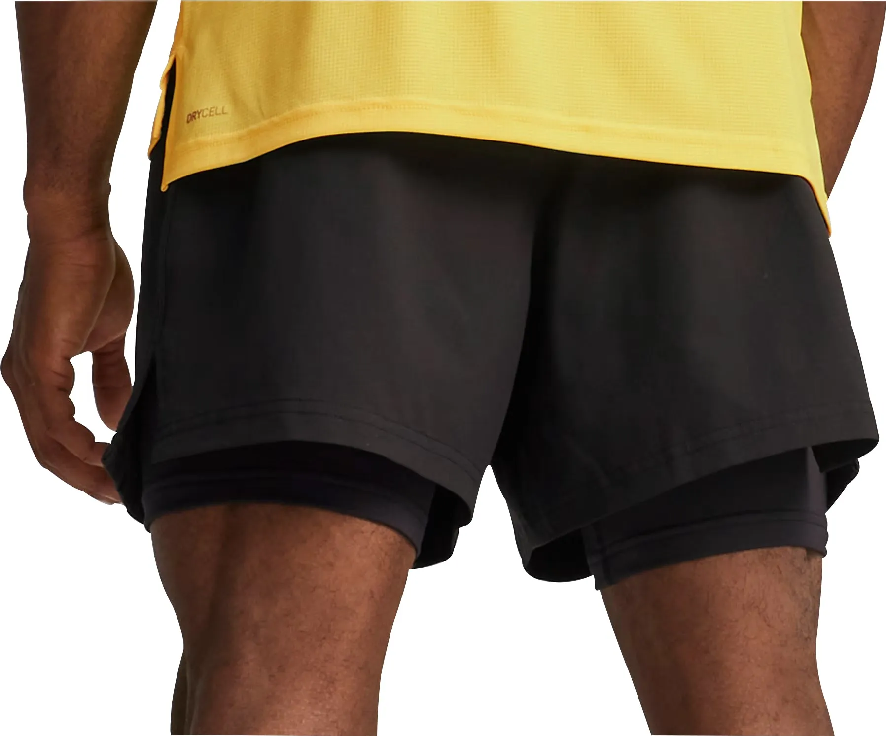 QuickAccessPockets Bold Patterns Puma Velocity Ultraweave 2 In 1 Mens Running Shorts - Black