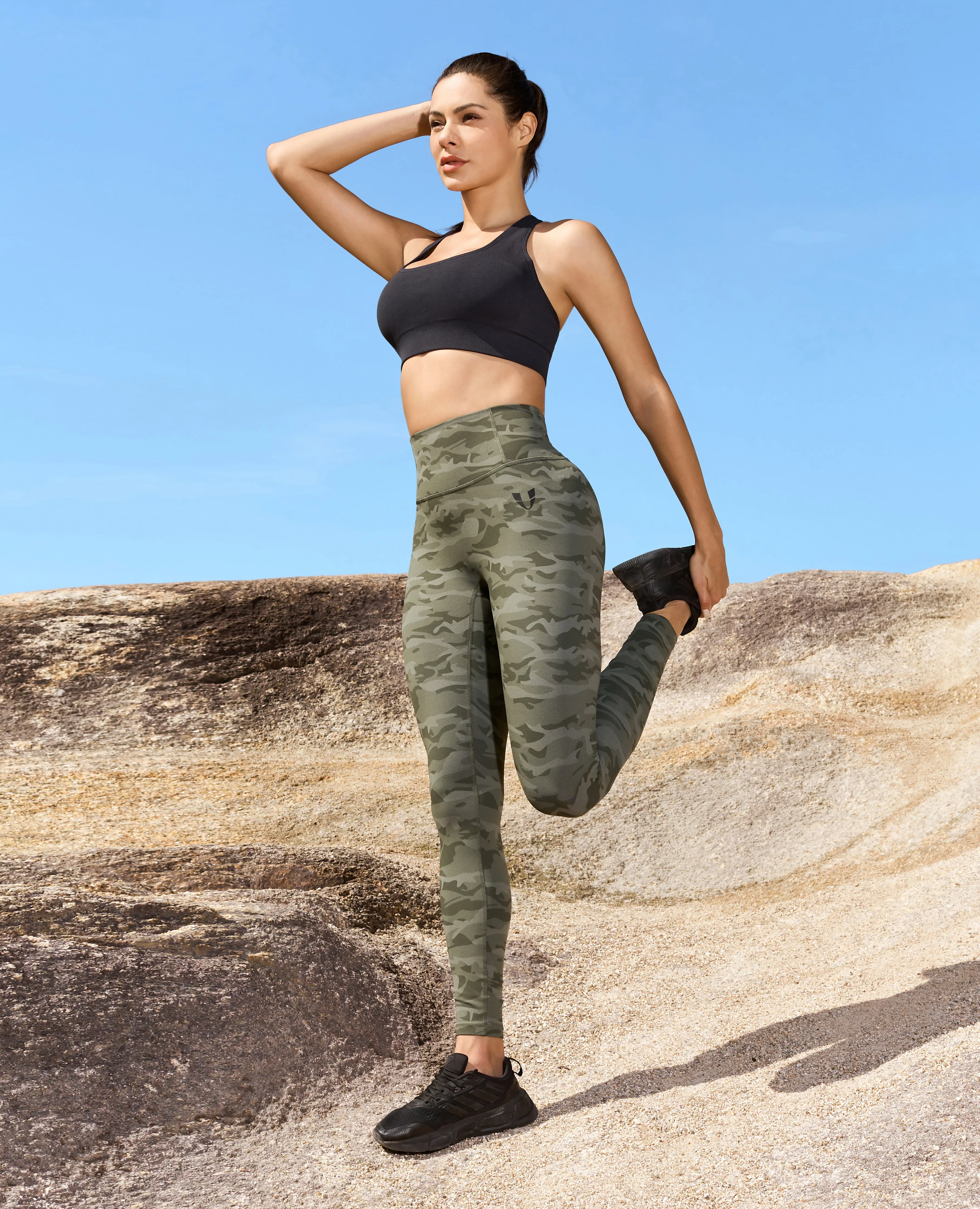Butt Lifting Design Scrunch Butt Leggings - Moss Green Camo