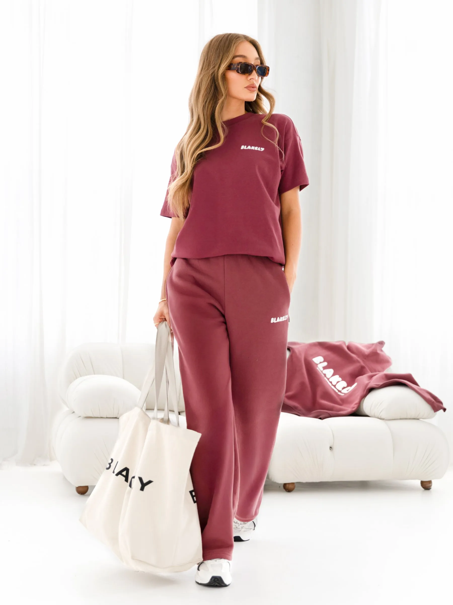 Functional Wearable Cloud Print Oversized T-Shirt - Dark Pink