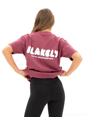 Cloud Print Oversized T-Shirt - Dark Pink Quick Fit