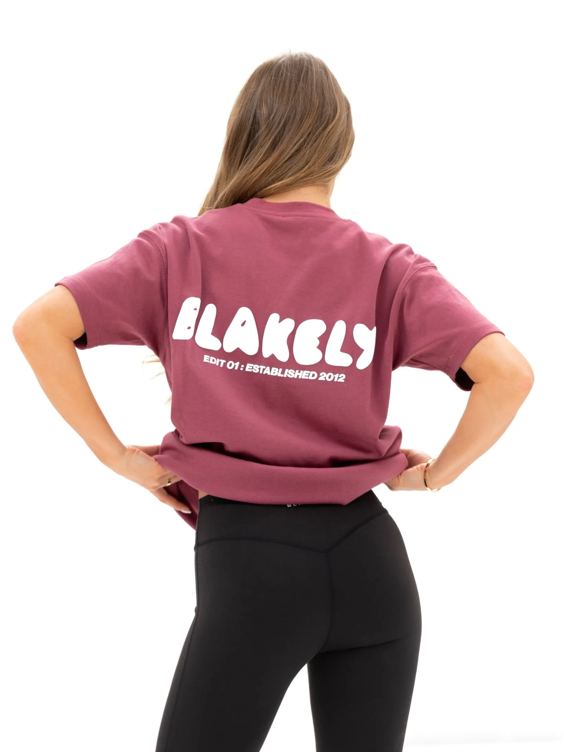 Cloud Print Oversized T-Shirt - Dark Pink Quick Fit