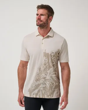 Breathable Material Garment Washed Finish Drumbeat Polo