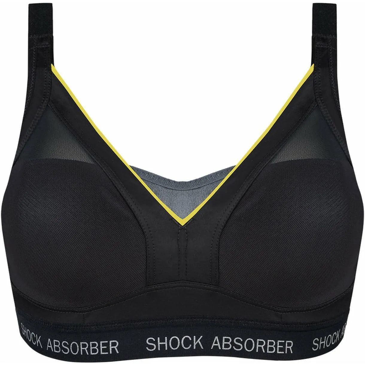 Shock Absorber Active Shaped Support Womens Sports Bra - Grey Anti-chafe seams