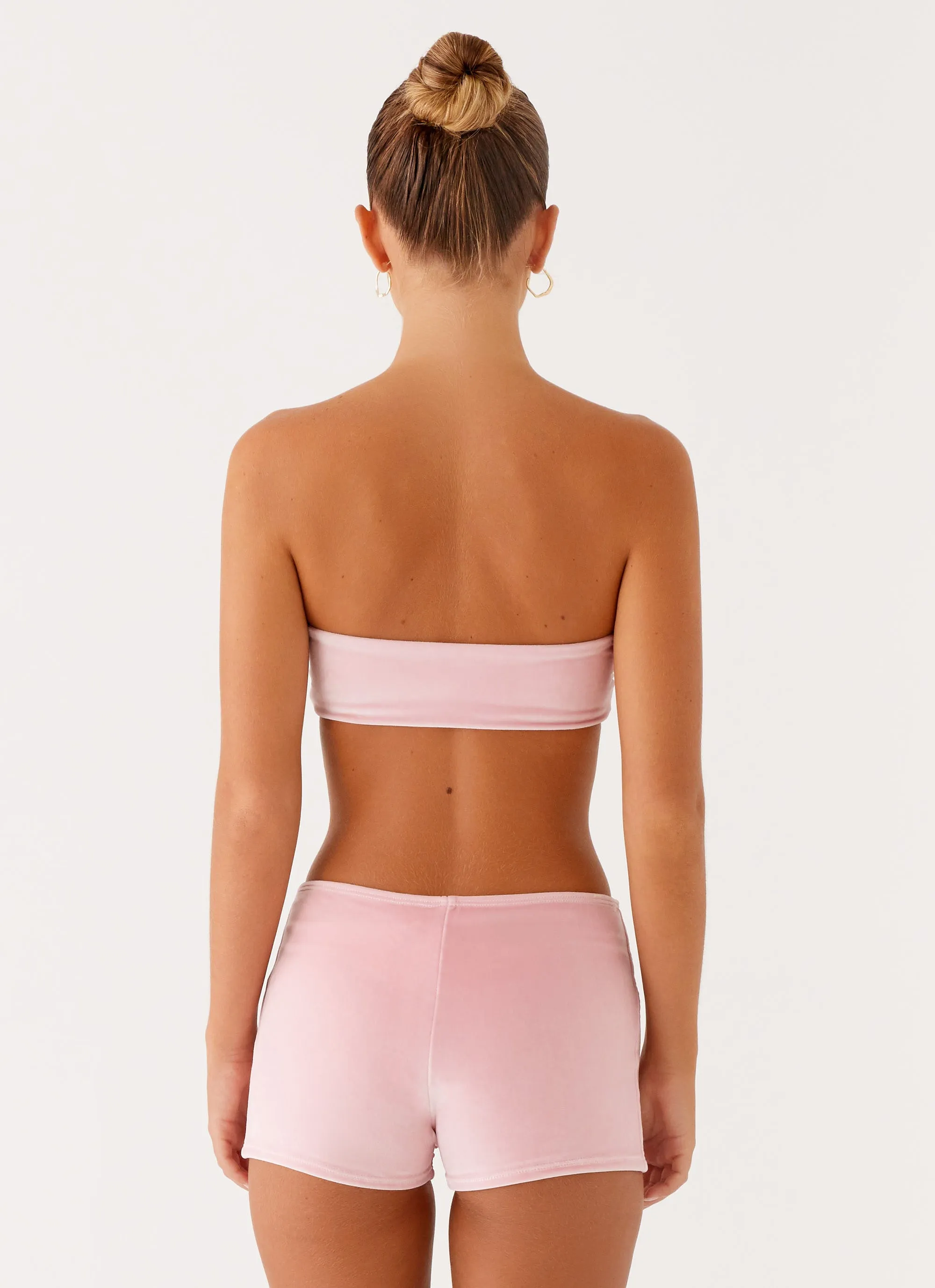 Quick Release Clasp Anti Fade Material Natalina Bandeau Swim Top - Pink