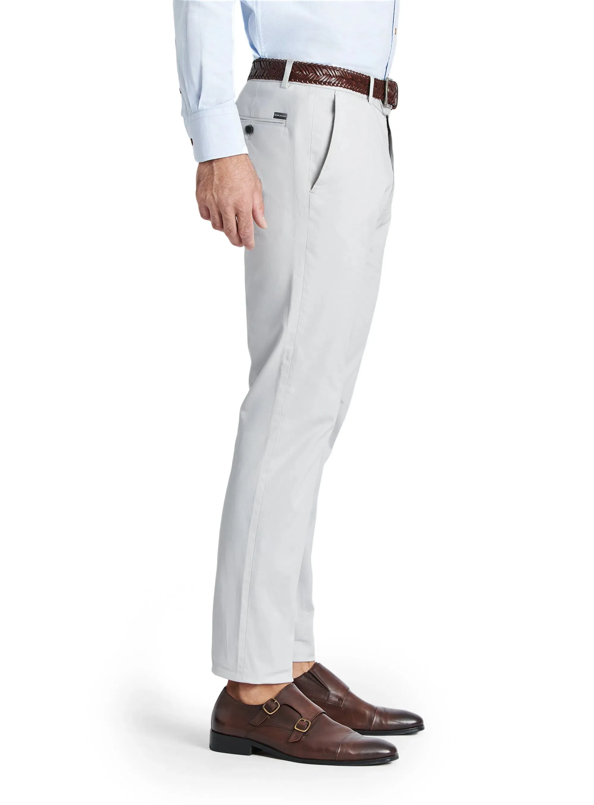 Multi Pocket Configuration Smart Design Brera Cotton Ash Grey Chino Pants