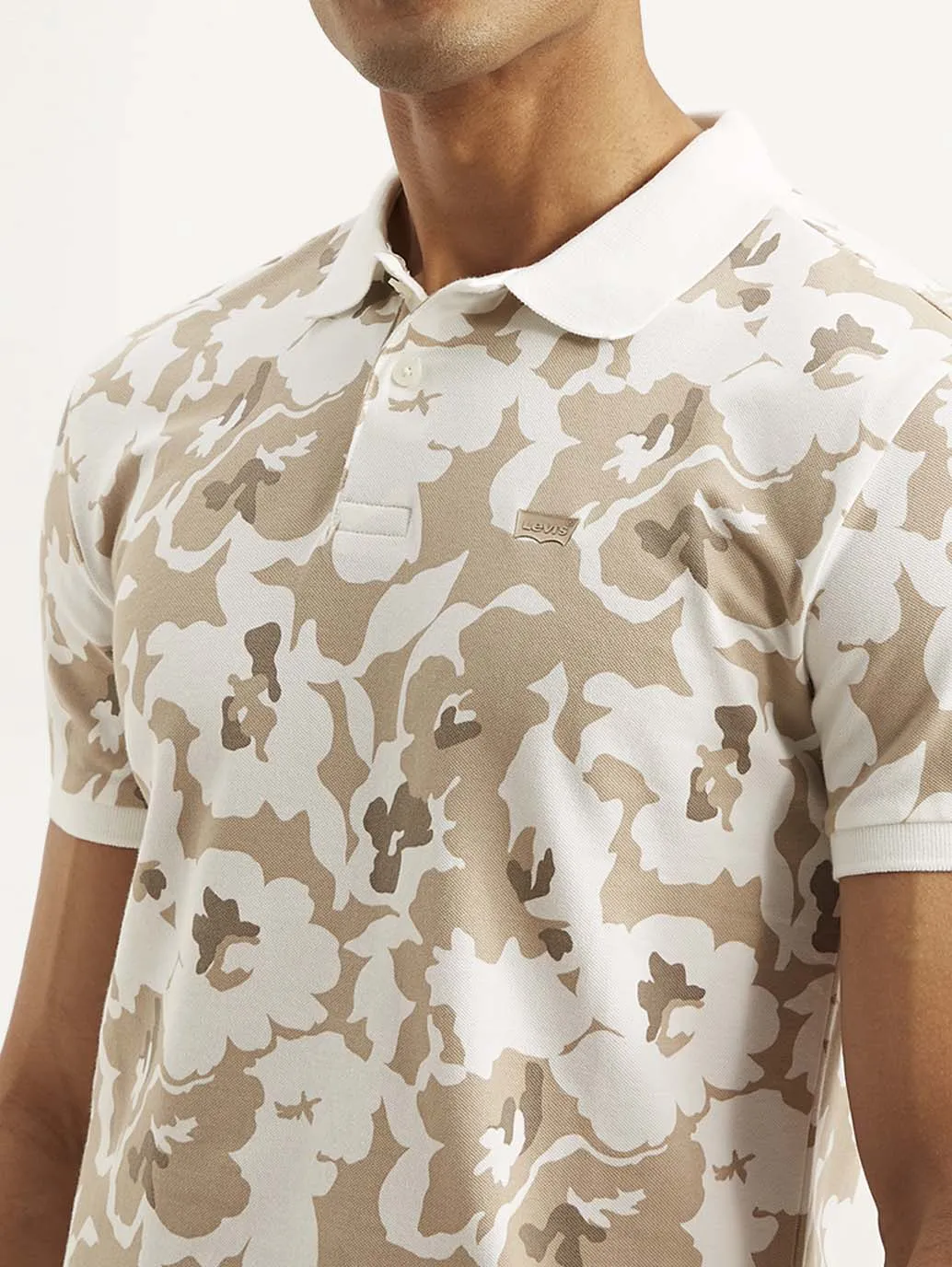 Office To Dinner Flexible Waistband Men's Abstract Slim Fit Polo T-shirt