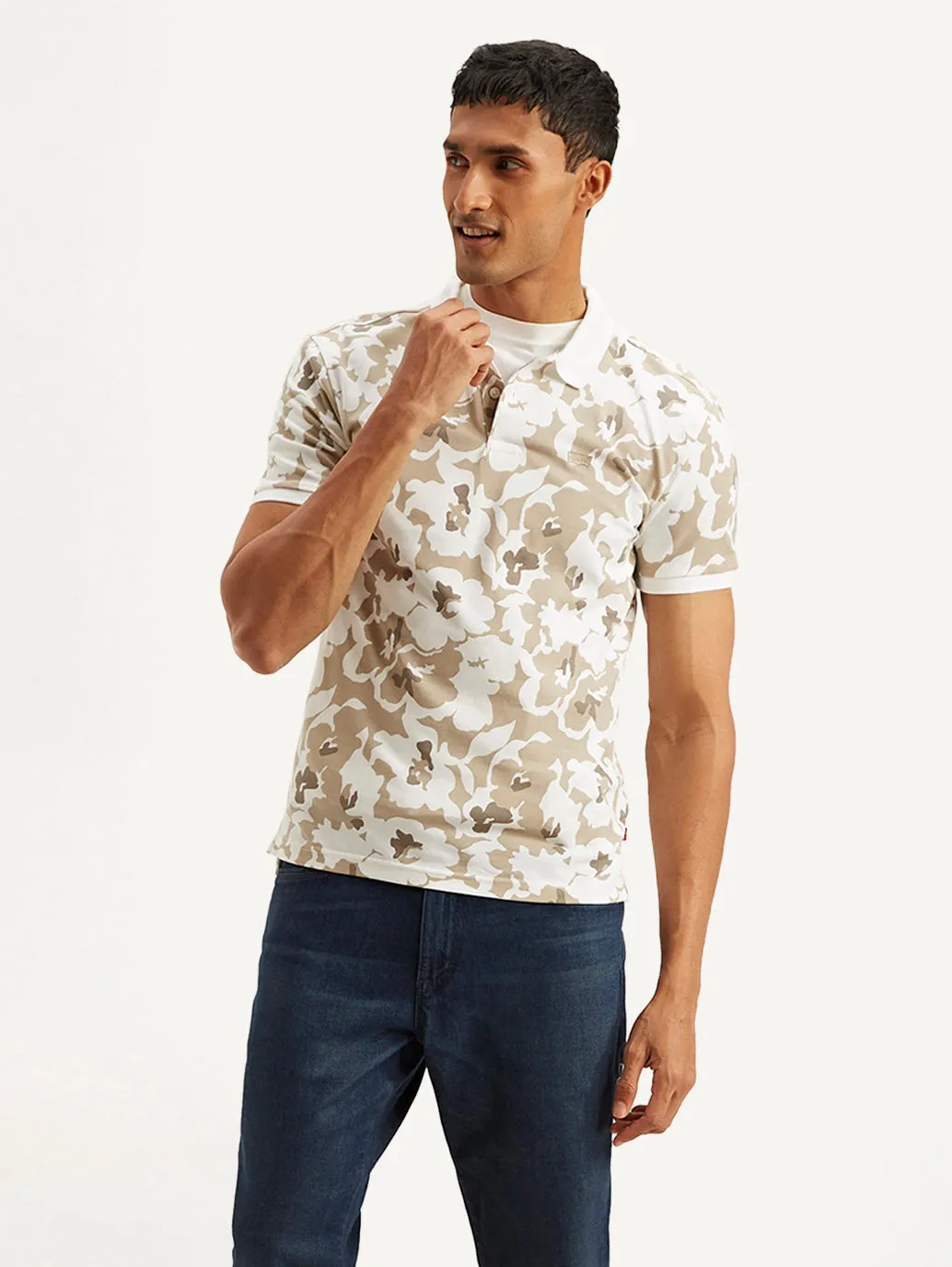 Stylish Comfort All-day Comfort Men's Abstract Slim Fit Polo T-shirt