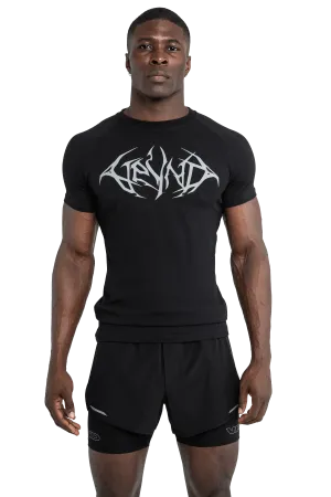 Snag Resistant Surface Non Chafing Seamless Edges T-SHIRT GRAY VEINS GRAPHIC - Black Anti Chafe Edges