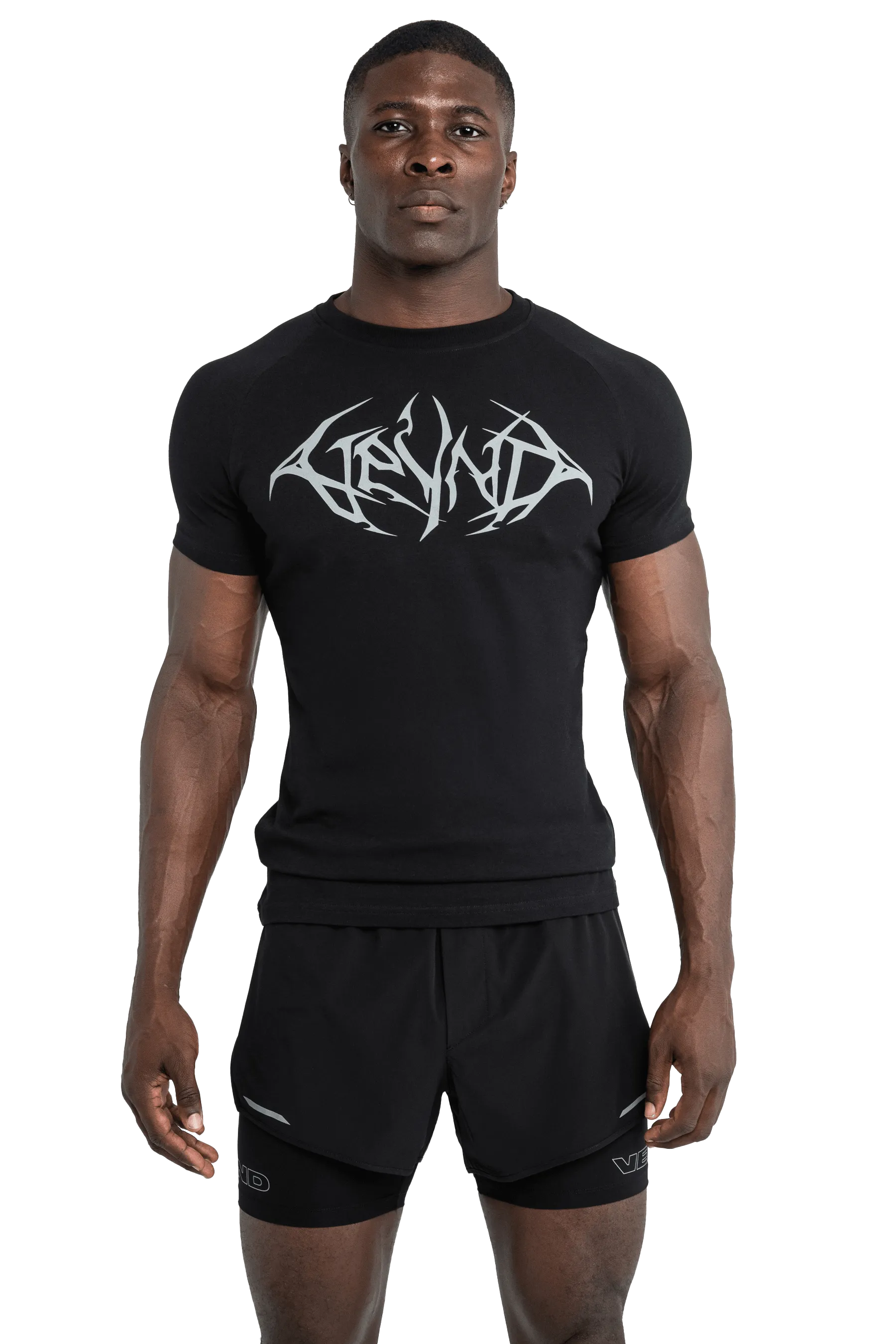 Snag Resistant Surface Non Chafing Seamless Edges T-SHIRT GRAY VEINS GRAPHIC - Black Anti Chafe Edges