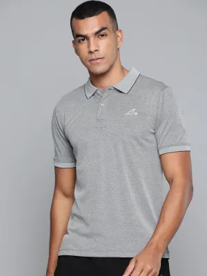 Alcis Men Grey Solid Polo Collar T-shirt Weekend Casual Tagless Design