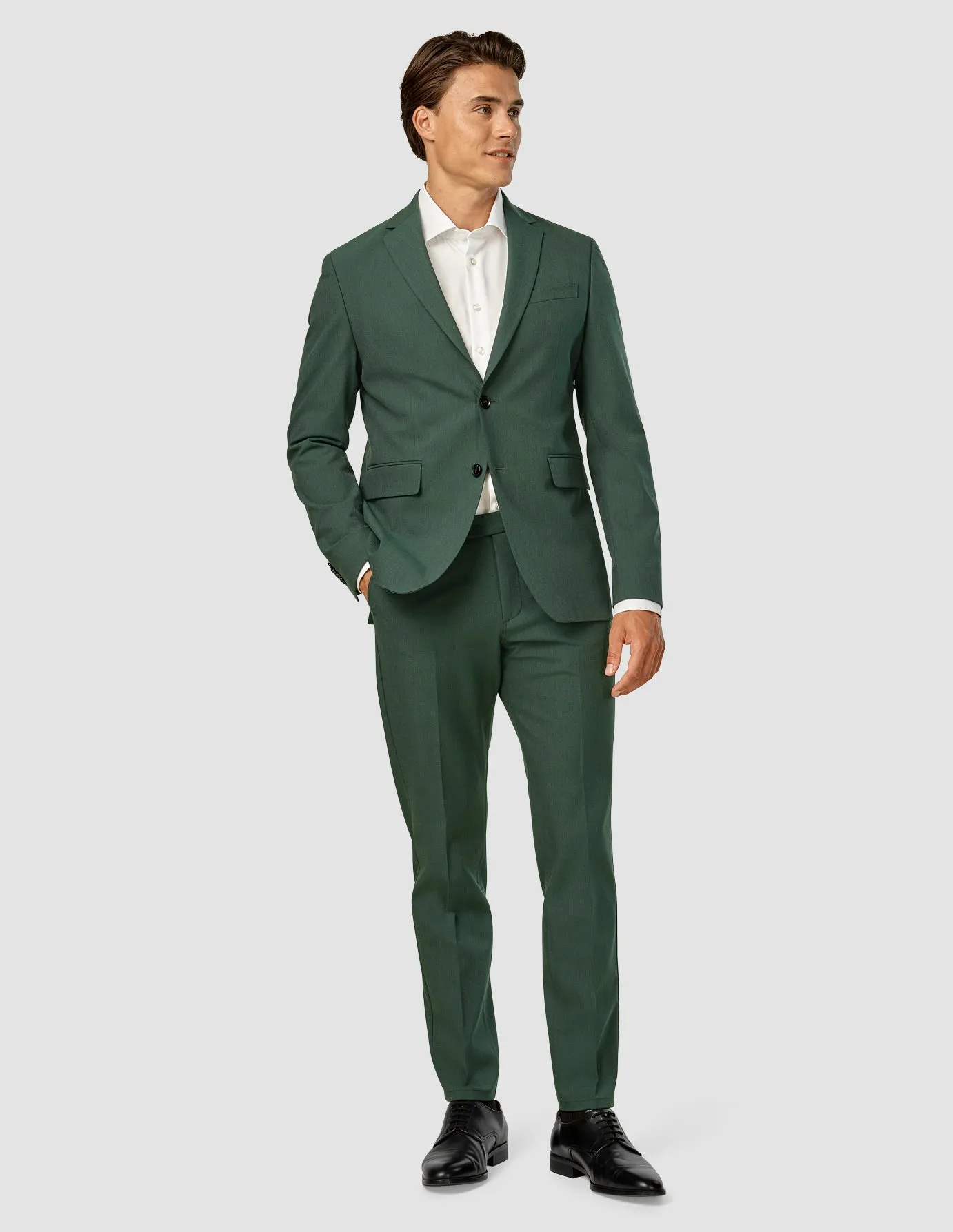 Essential Suit Pants Regular Pine Green Low Profile Waistband Stretchable