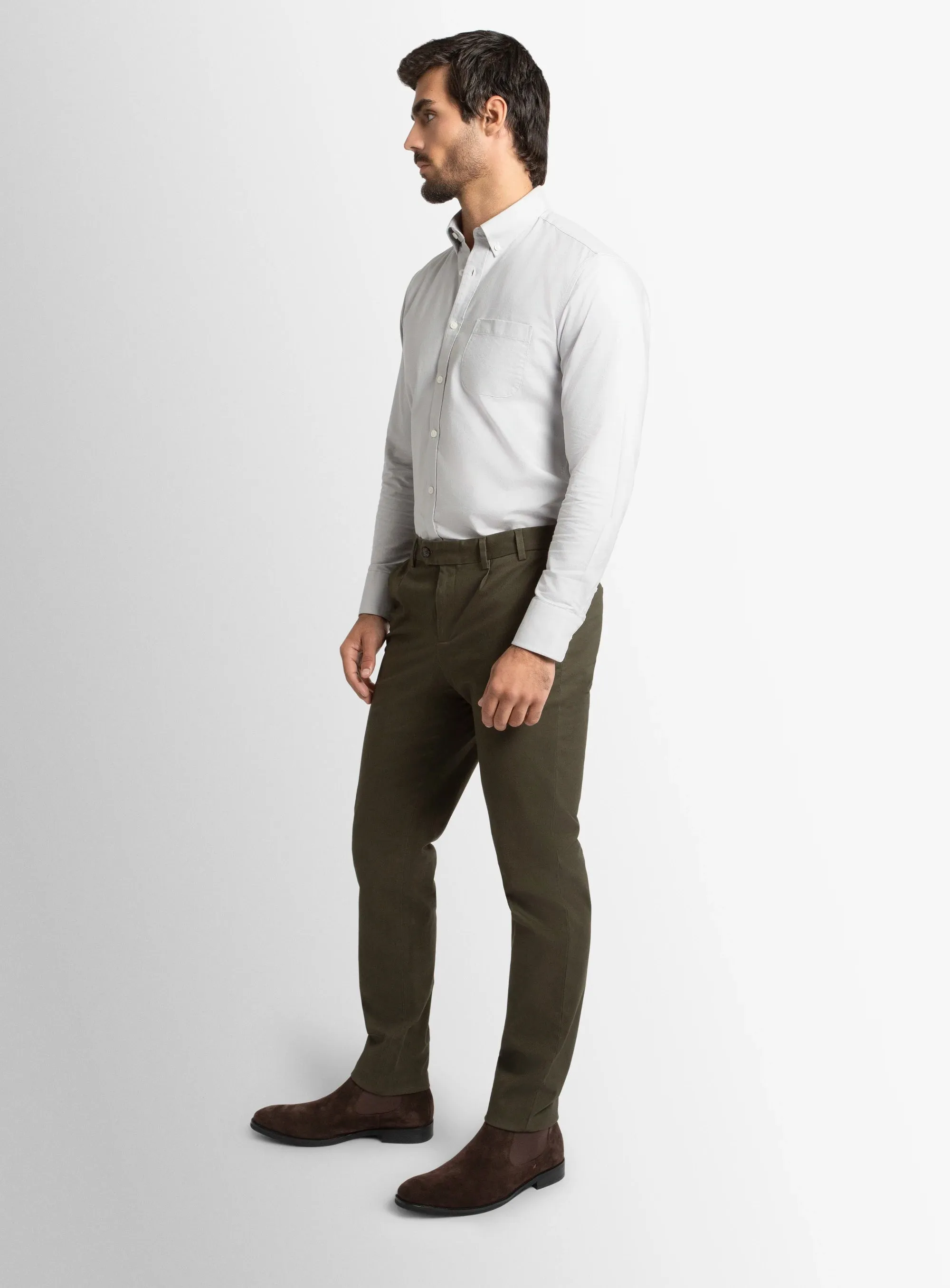 Carmine Olive Green Chino Pants AntiSlipGrip Comfortable Wear