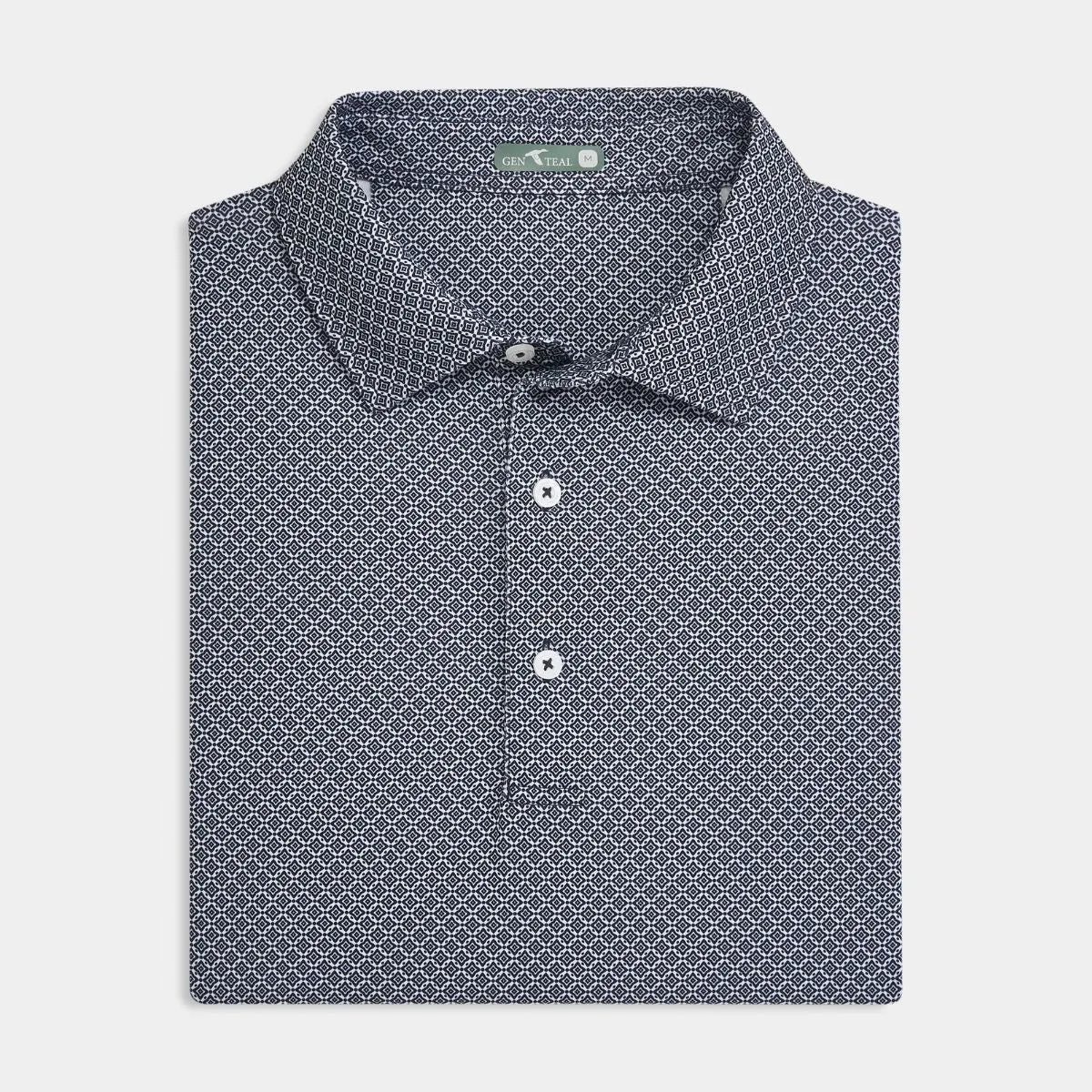 Durable Fabric Black Diamond Lattice Printed Performance Polo