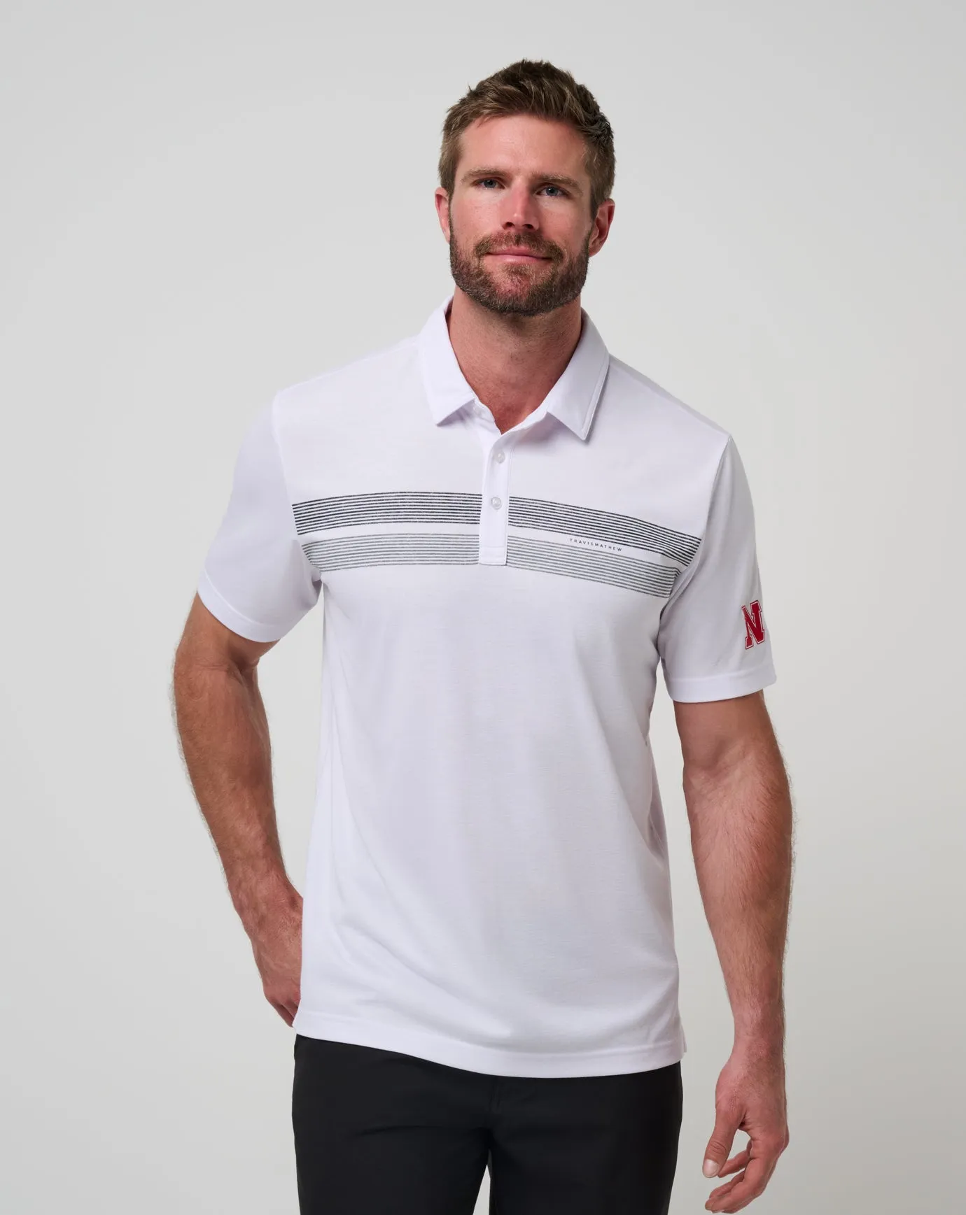 Nebraska Top Recruit Polo Yarn Dyed Collar Sporty Look