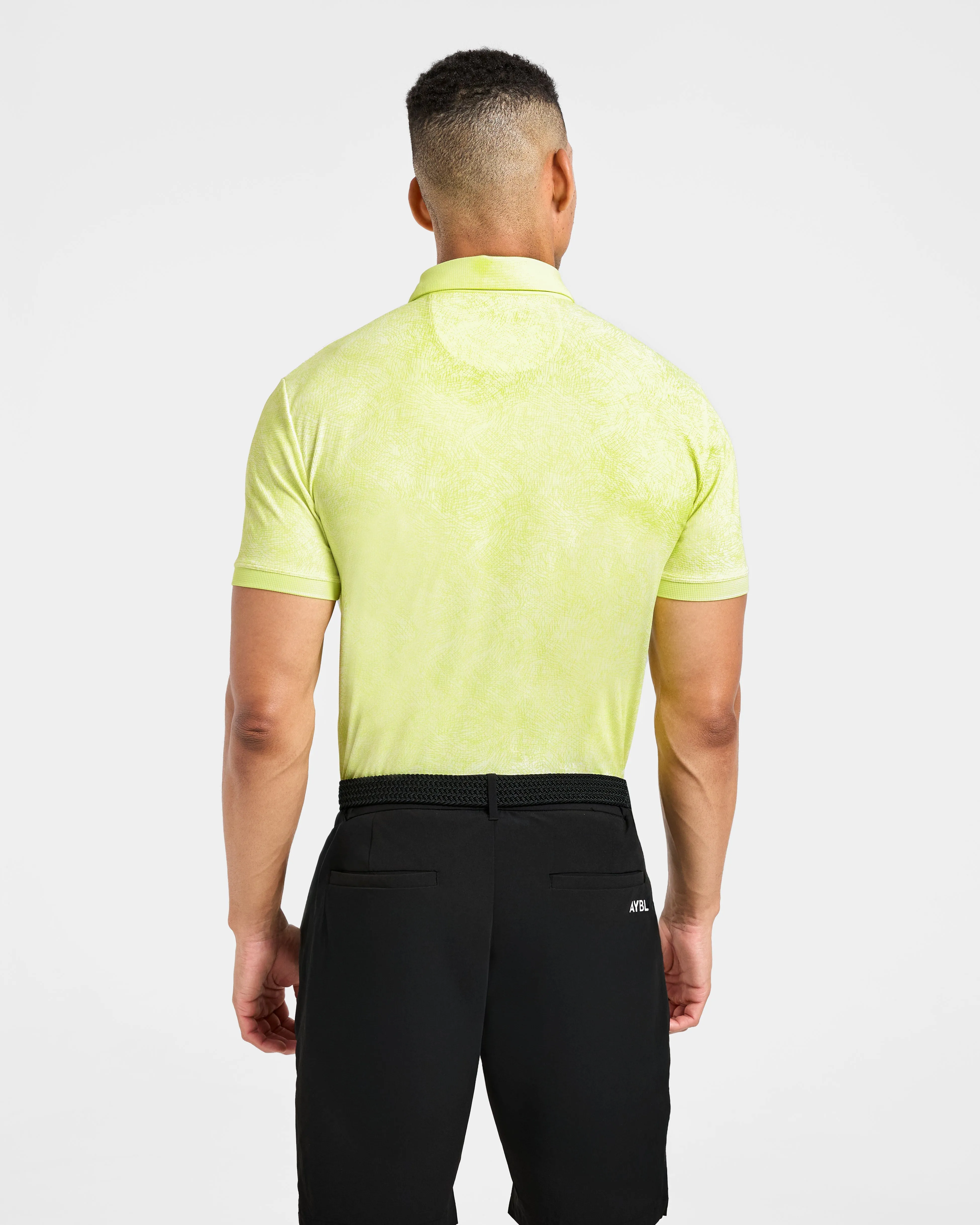 Placket Reinforcement NonRestrictive Shoulder Design Precision Static Polo - Lime