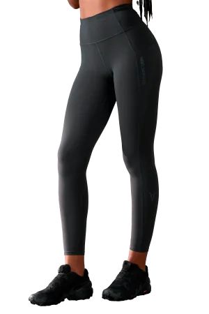 High Waisted Support Durable Stitch Fitness Lover POCKET LEGGINGS - Dark Gray