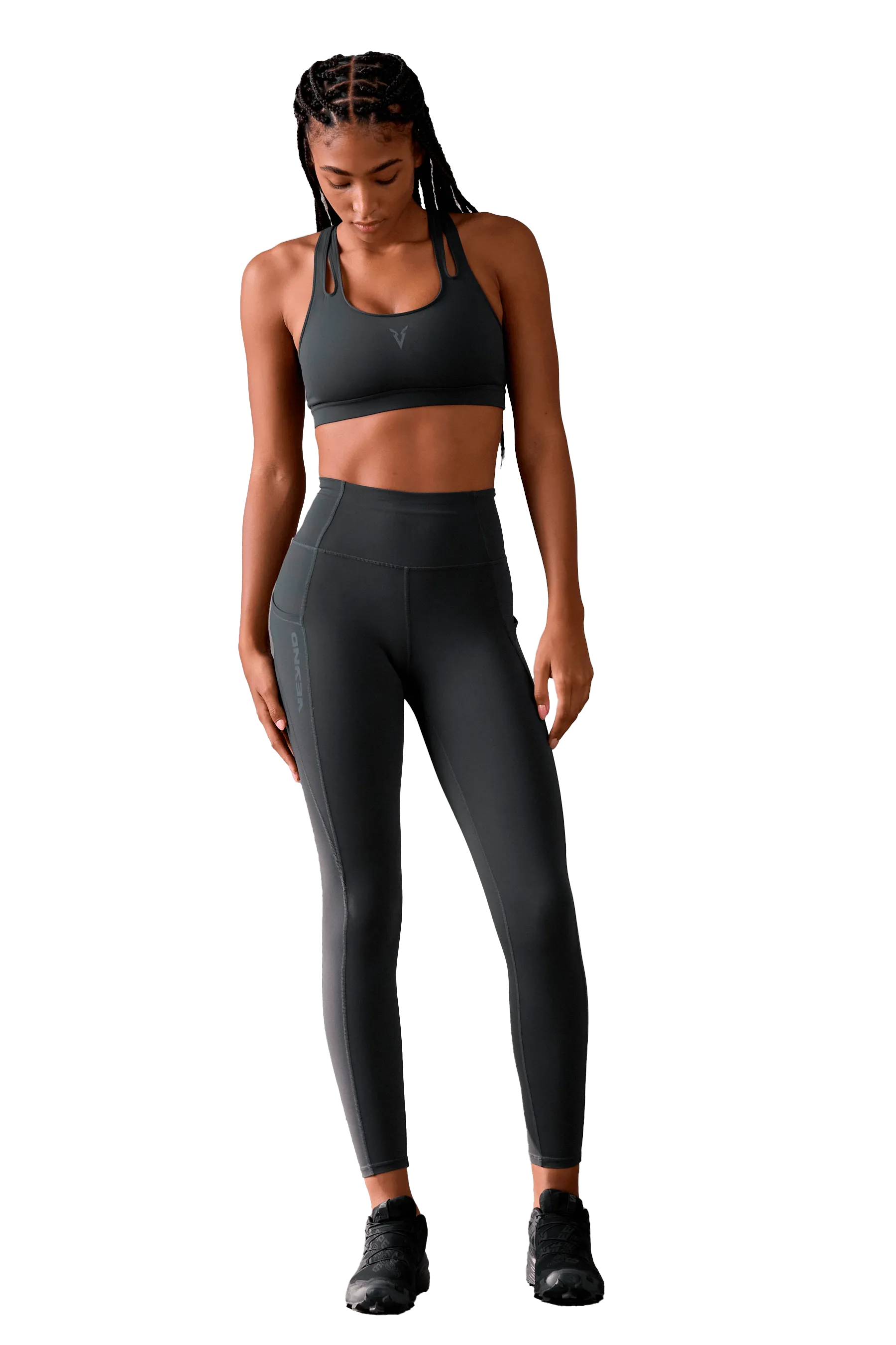POCKET LEGGINGS - Dark Gray Active Lifestyle Fade Resistant Minimalist Style Winter Sports