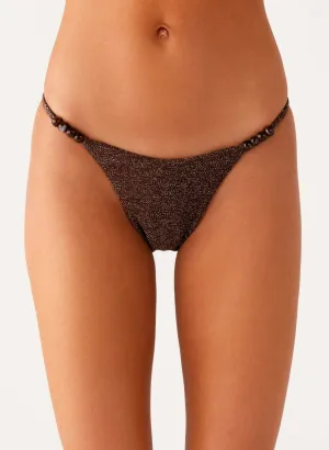 Serefina Bead Bikini Bottom - Chocolate Neutral-Palette Fashion Trends