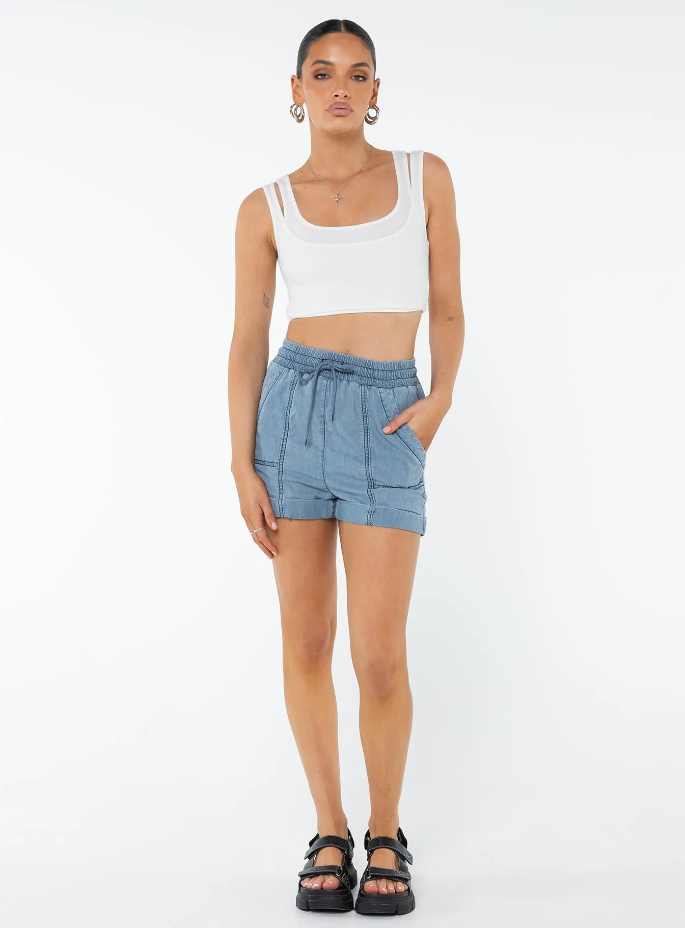 Milady Shorts Light Blue River Flow Winner Vibe