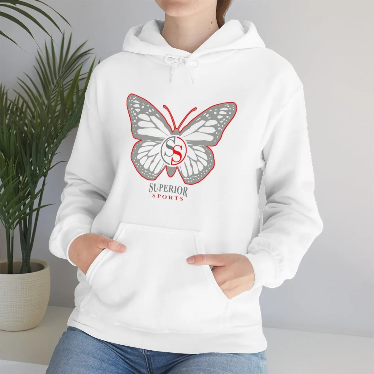 Ladies Hooded Sweatshirt Functional Pockets Faux Fur Trim