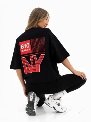 Comfy Fit Layer Tear Resistant Tribeca 610 Ultra Oversized T-Shirt - Black