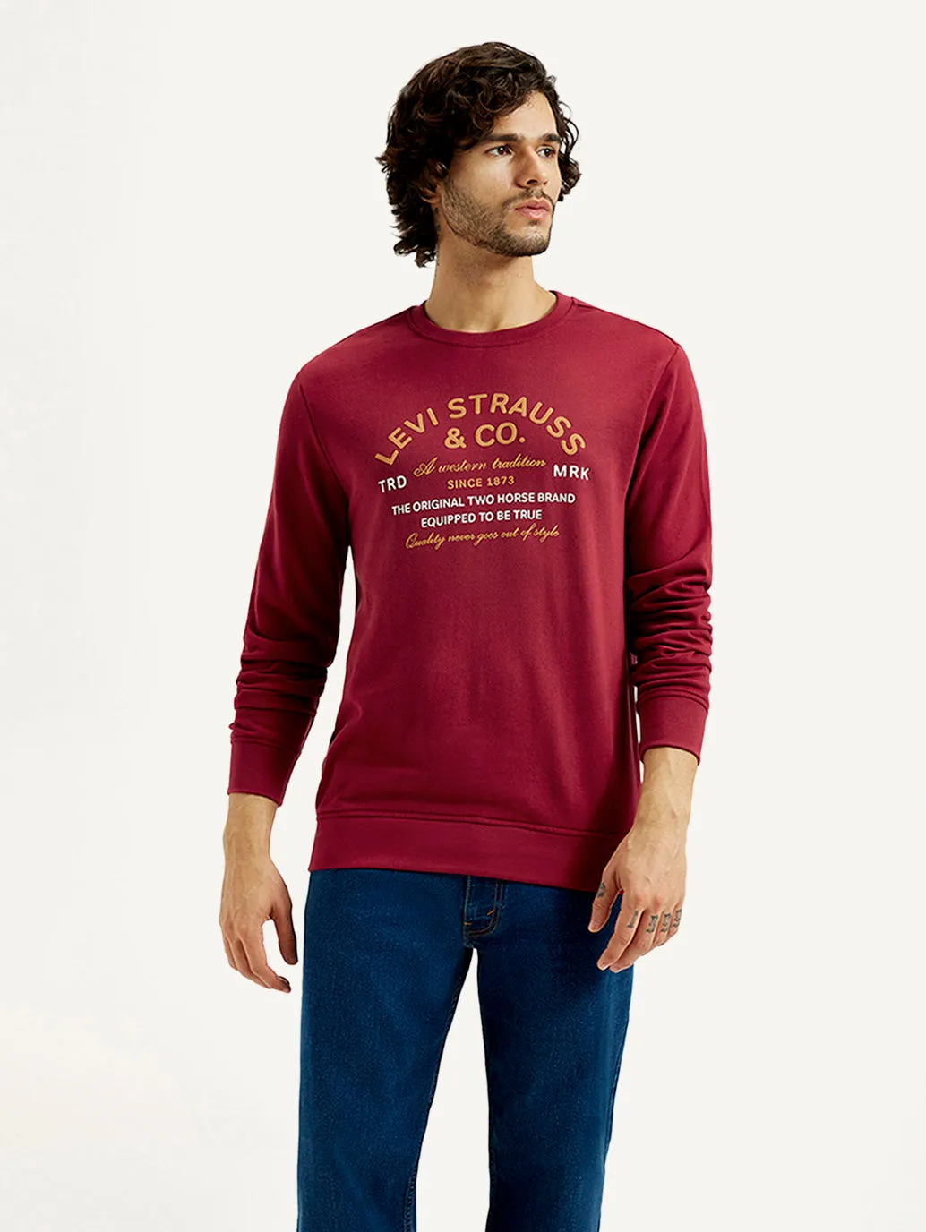 Oversized style Trend Fashion Men's Printed Round Neck Sweatshirt