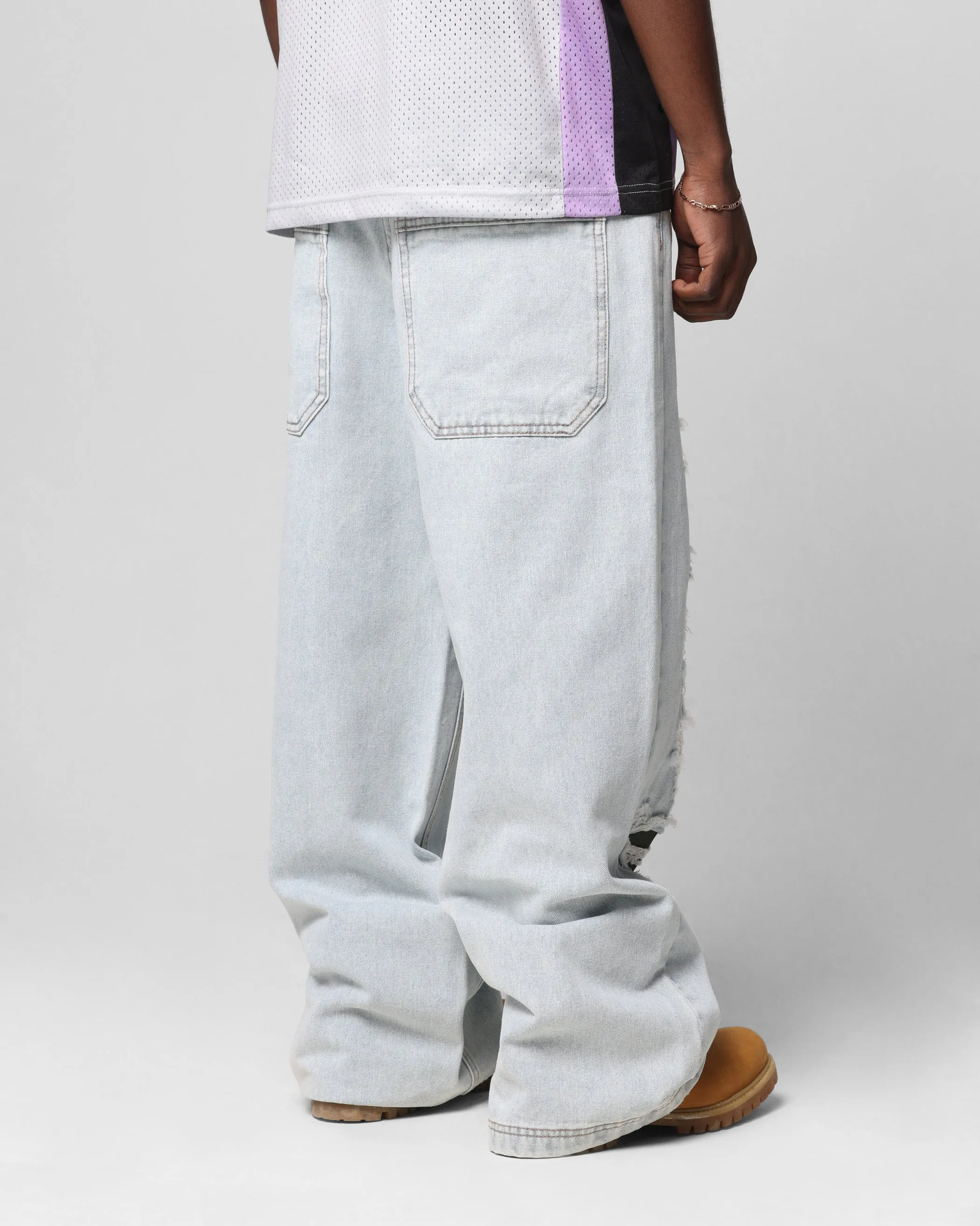Loiter Collateral Distressed Jeans Denim Camo Eco Conscious Denim Light Washed