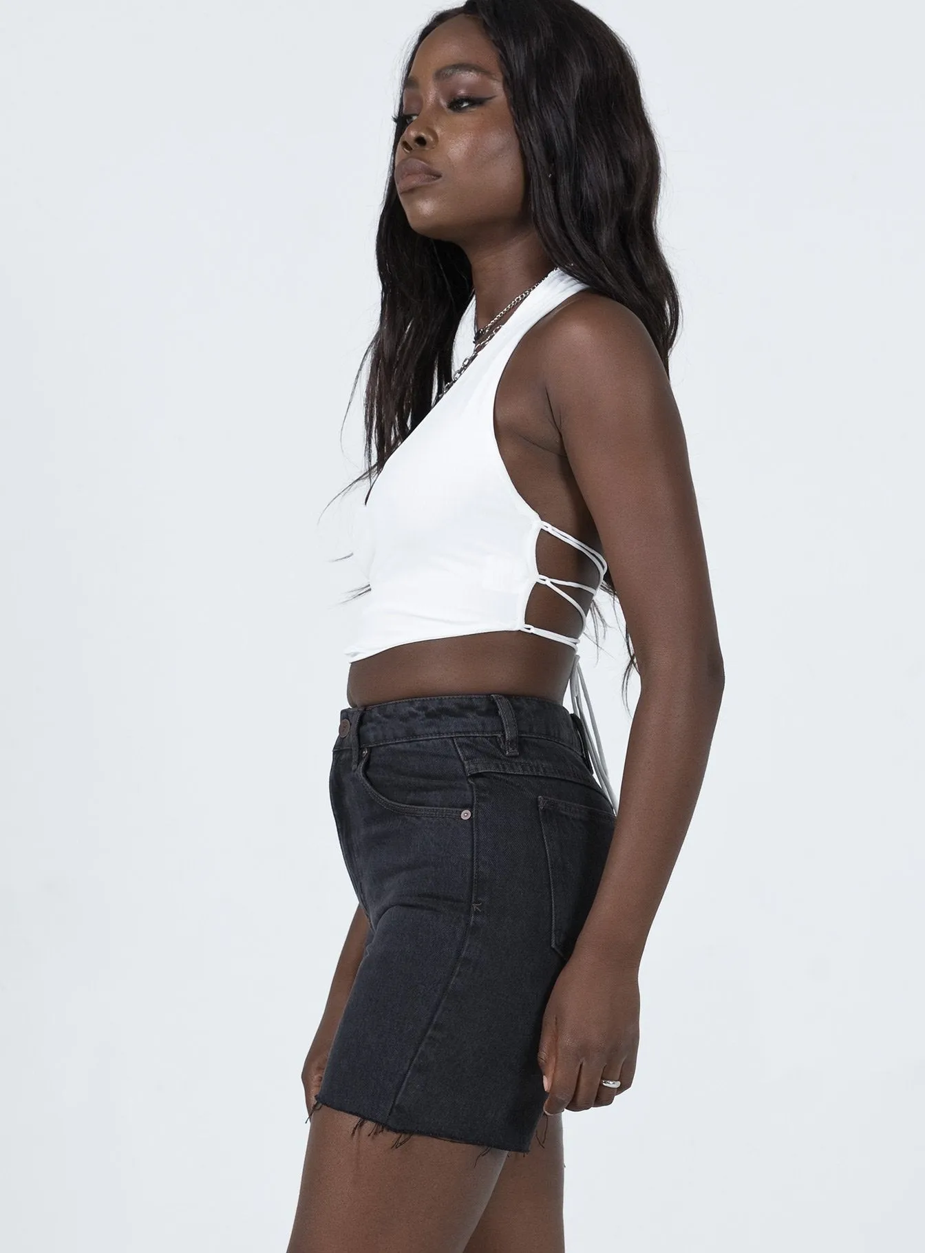 Abrand Claudia Cut Off Black Box Shorts Black Neo Mode Dream Feel