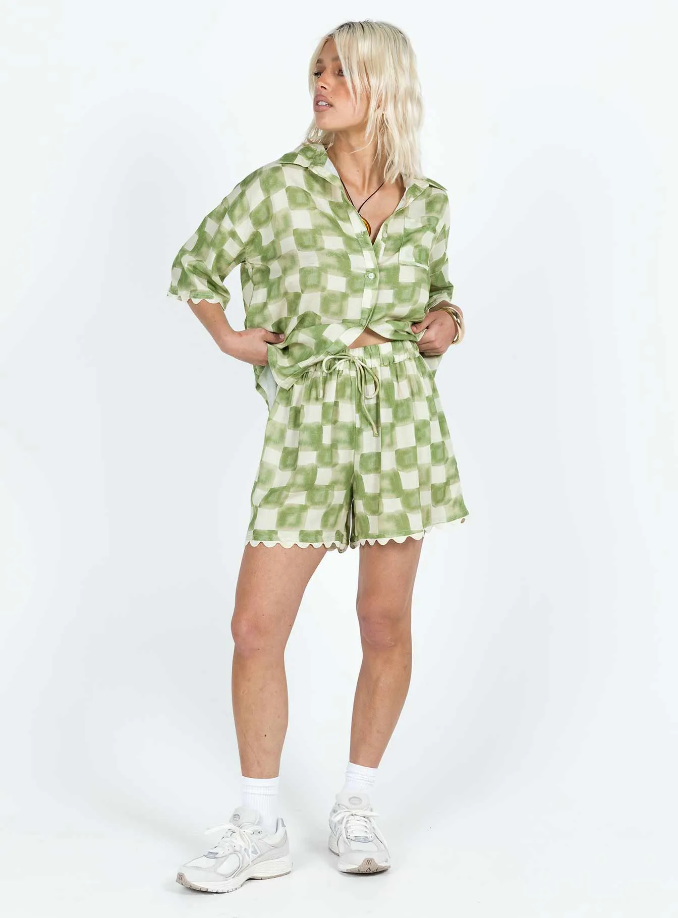 DurableSeams African Bold Franke Checkerboard Set Green / Beige