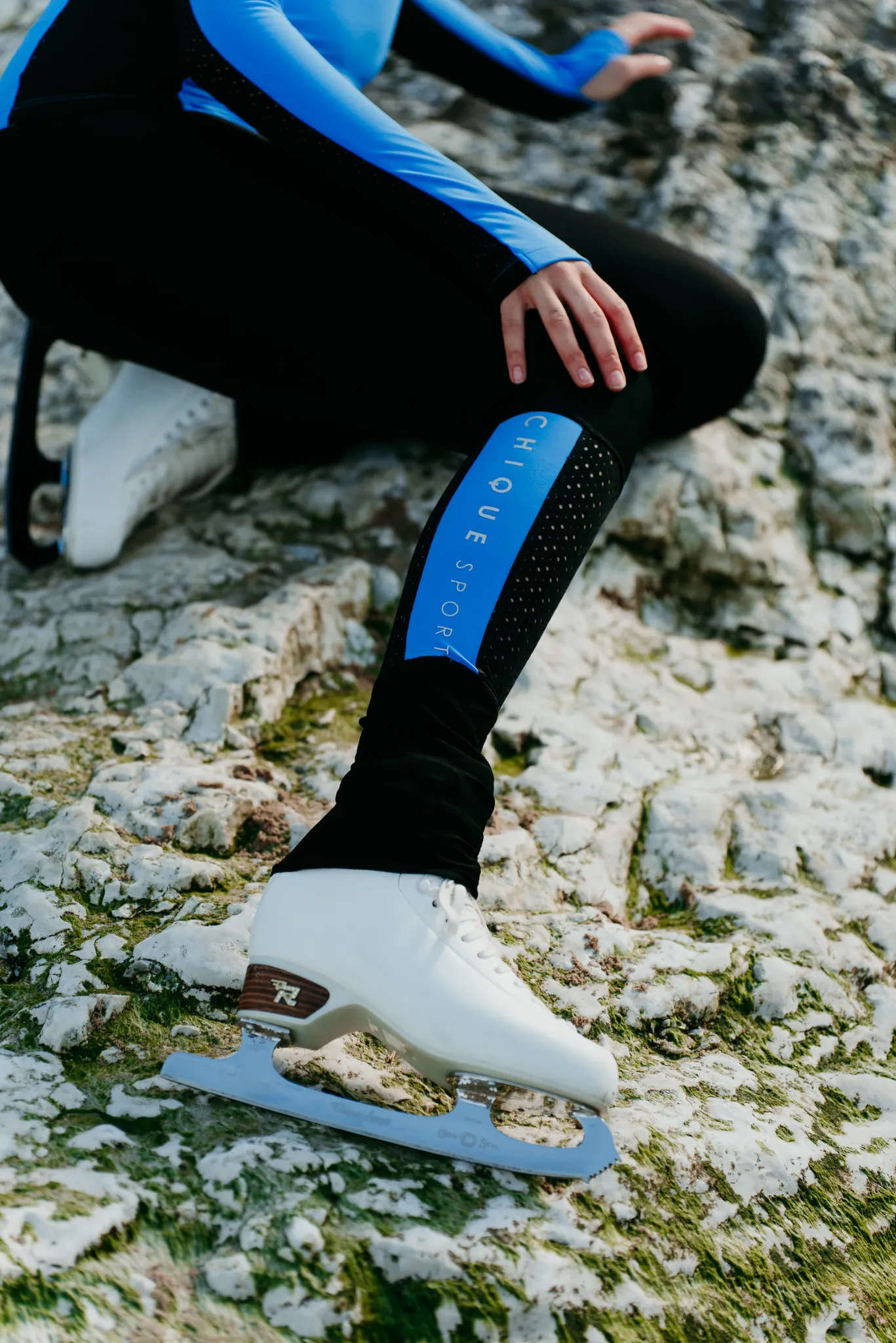 Unisex Style Dance Practice Inspire Non-Slip Leggings in Azure
