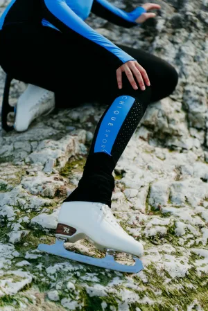 Layered Overlay Design Pro Athlete City Walk Inspire Non-Slip Leggings in Azure