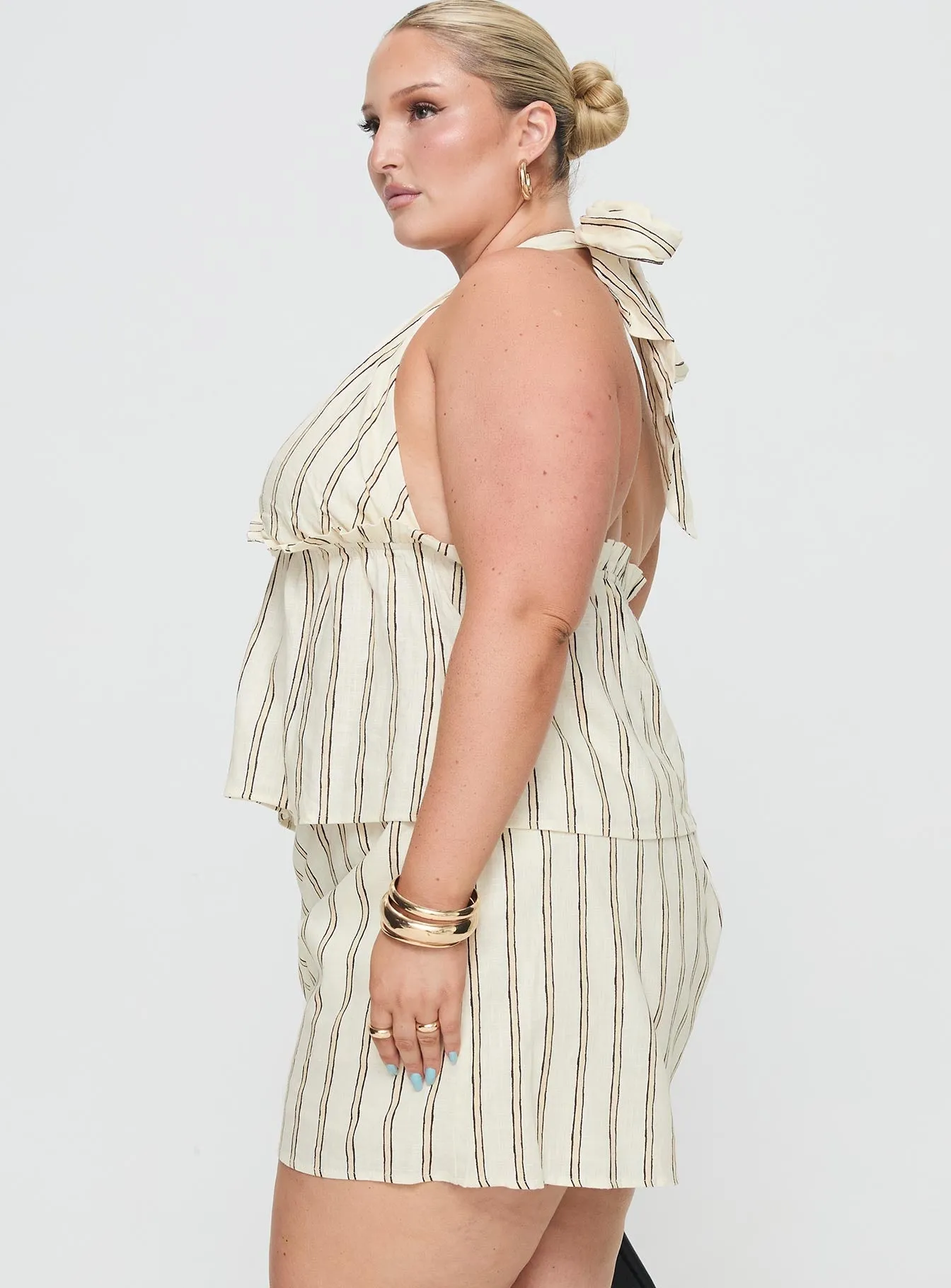 HypoallergenicFabric Ease Linen Blend Set Cream / Black Curve