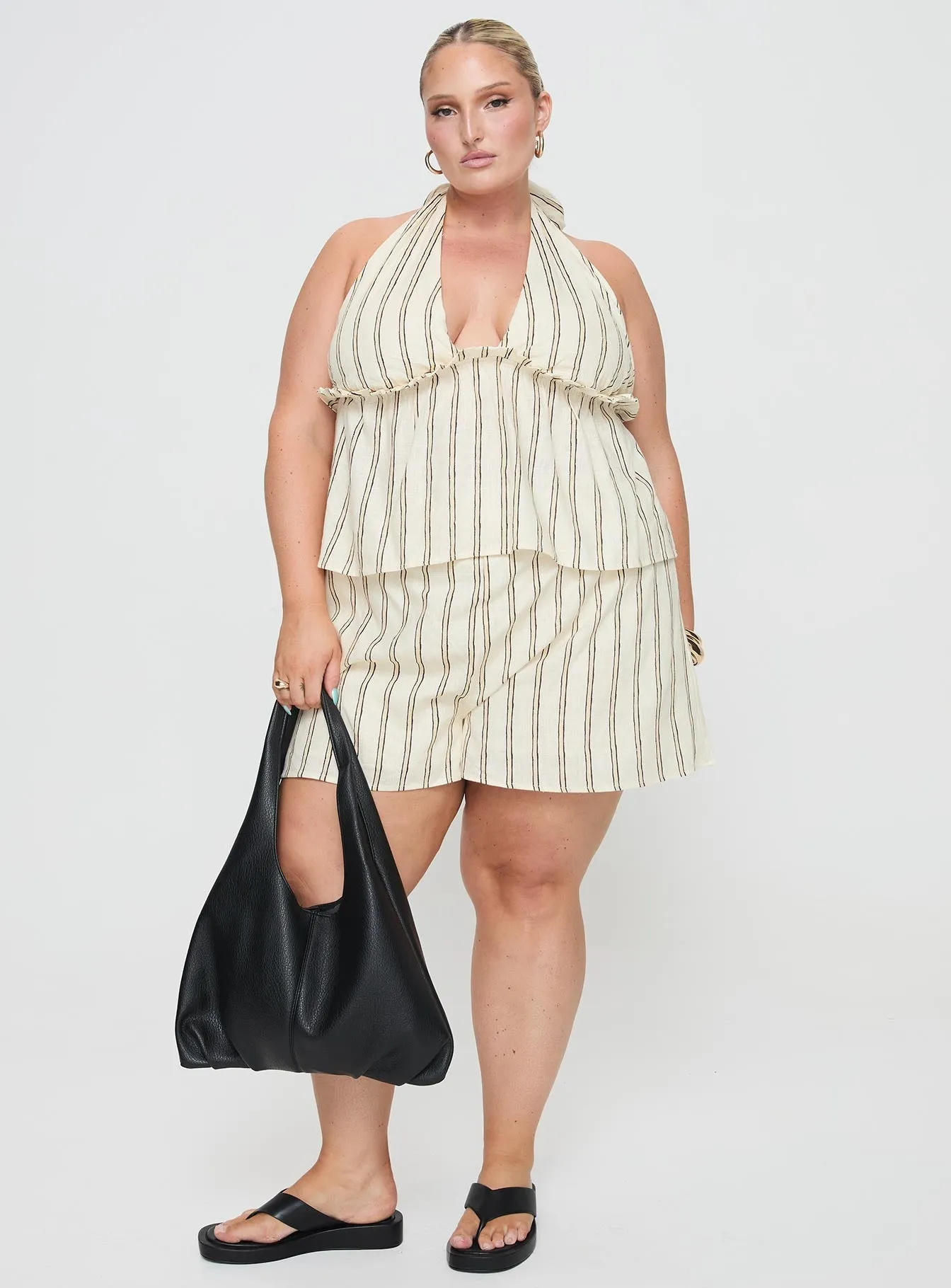 Rain Proof Ease Linen Blend Set Cream / Black Curve