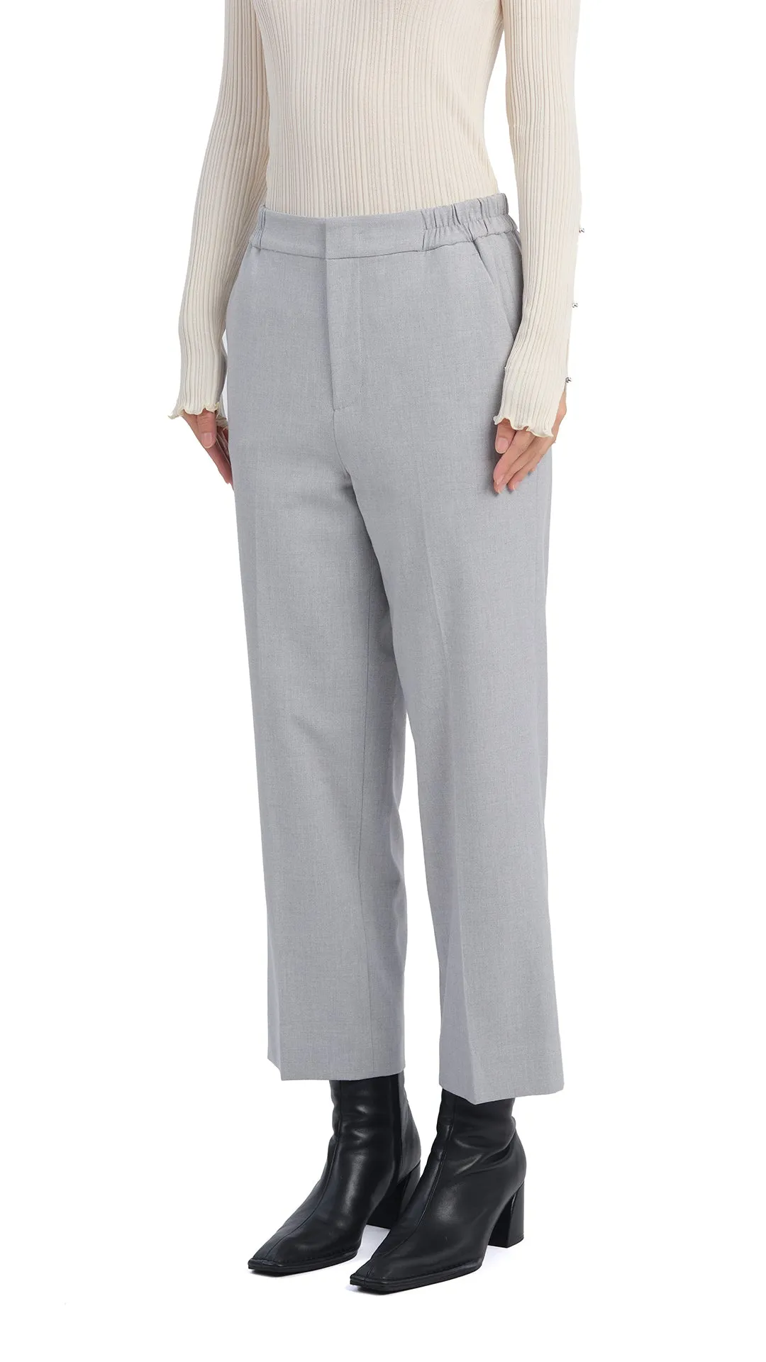 Straight-Leg Trousers DoubleStitched Seams