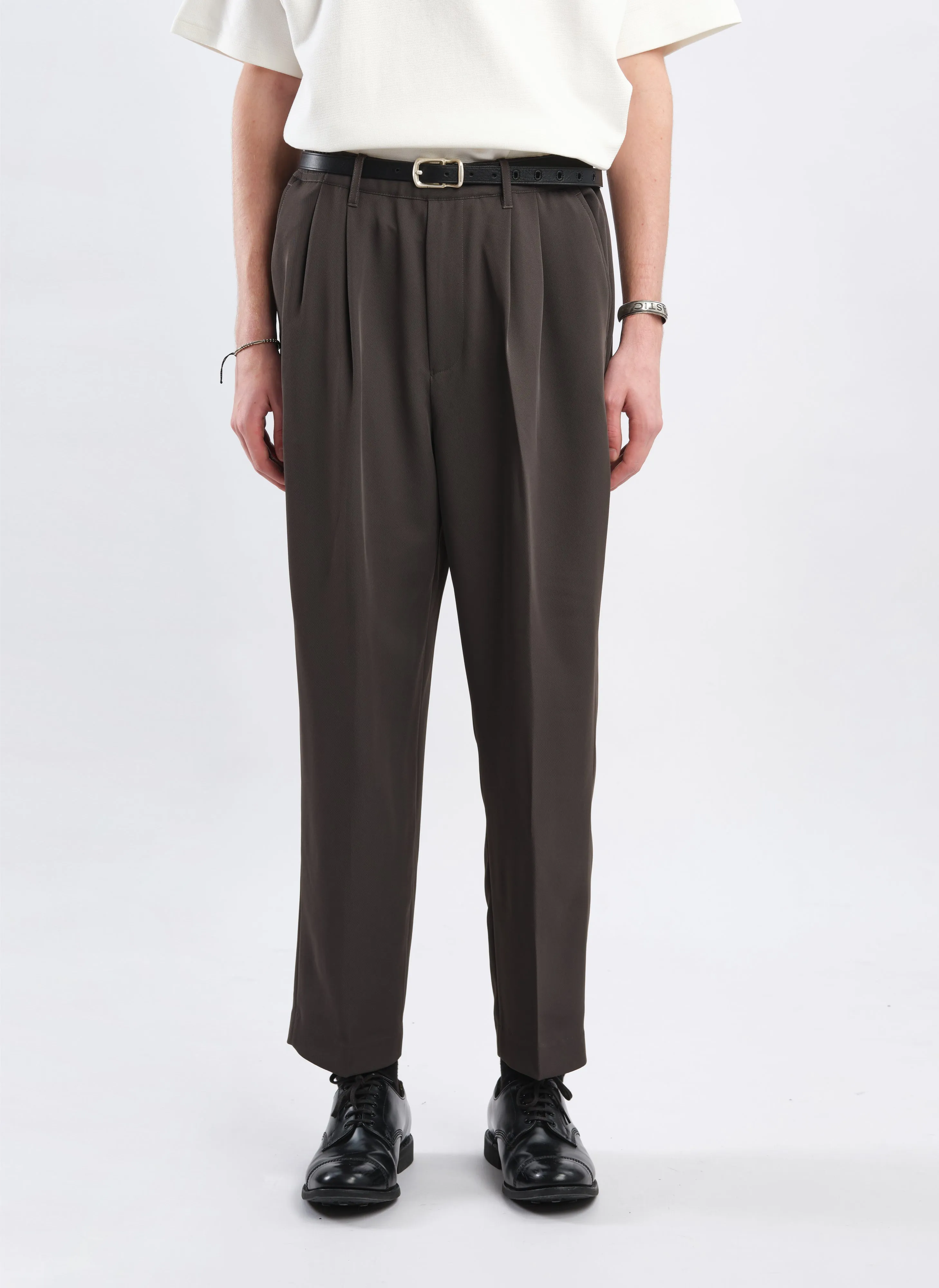 Crystal Soul Strong Denim Shear Twill 2-Way Stretch Easy Pants