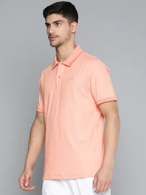 Alcis Men Polo Collar Anti Static Slim Fit Sports T-shirt Breathable mesh Non Restrictive Cuff