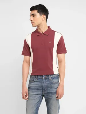 Men's Colorblock Slim Fit Polo T-shirt Double Layer Shoulder