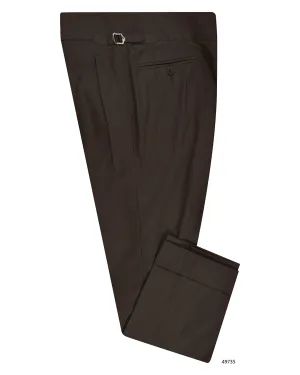 Loro Piana: Choco Brown Twill Everyday Comfort Fit