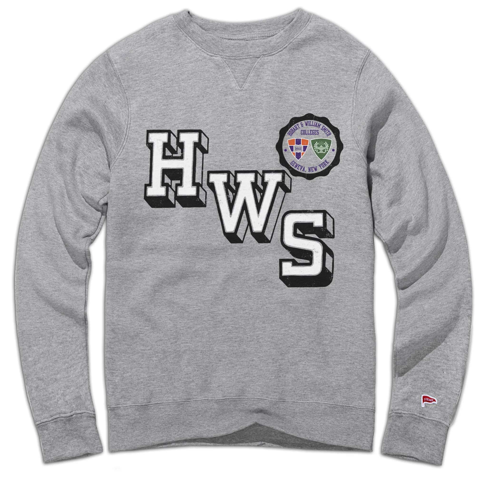 Hobart and William Smith Vintage Crewneck Sweatshirt Garment Wash Durable Yarn