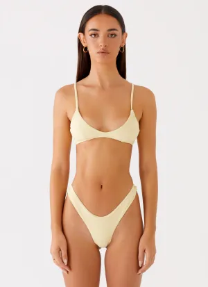 Jacklyn Bikini Bottoms - Yellow Comfort Fit Adjustable drawstring