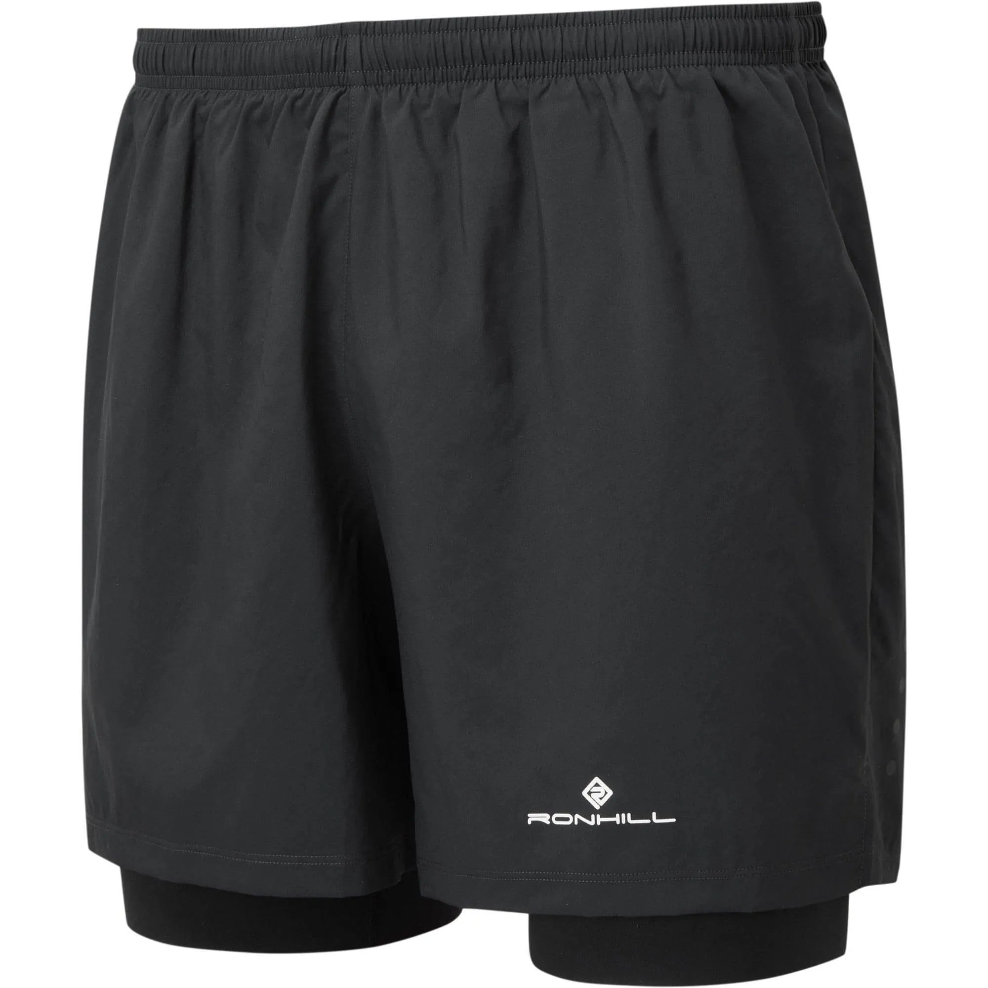 Dance wear Ronhill Core Twin 2 In 1 Mens Running Shorts - Black