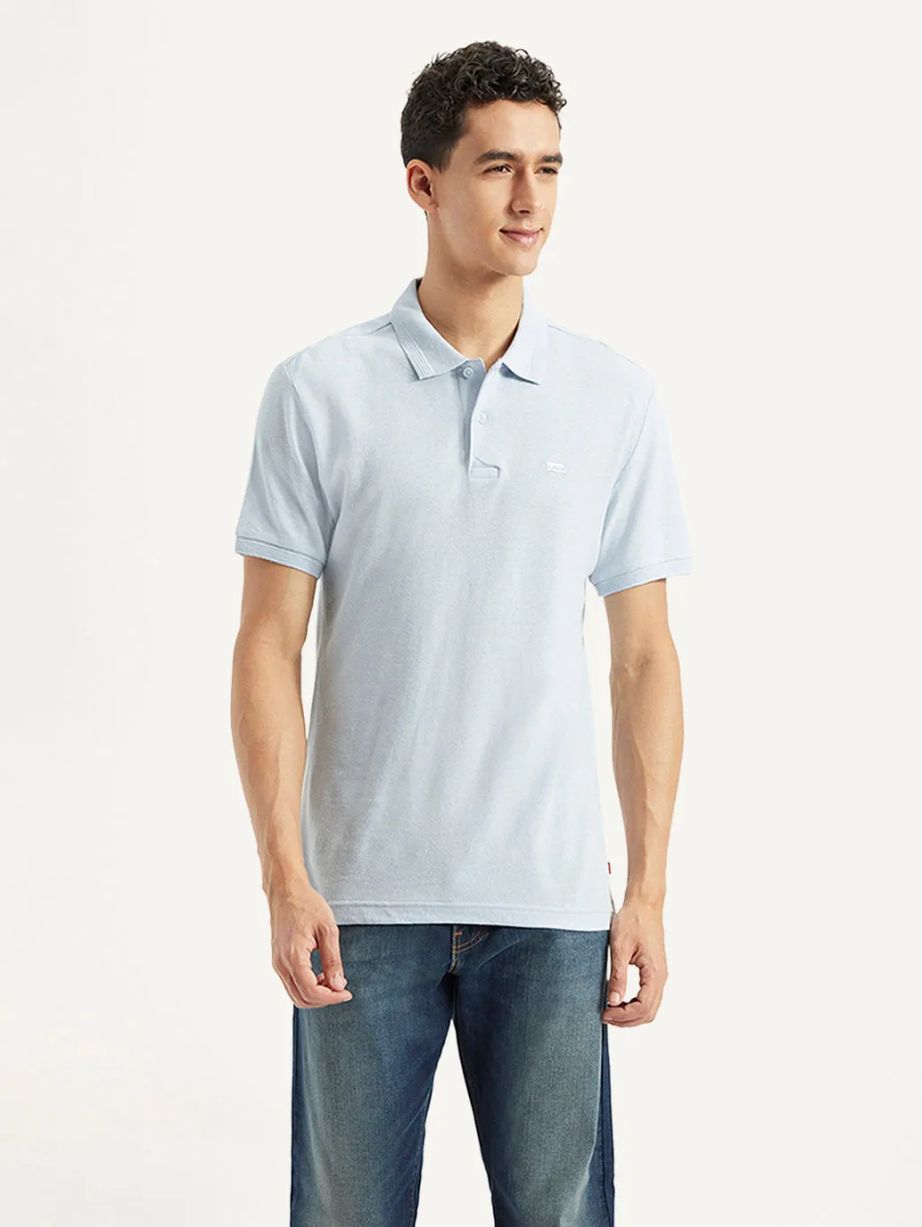 Everyday Basic Men's Solid Slim Fit Polo Linen T-shirt