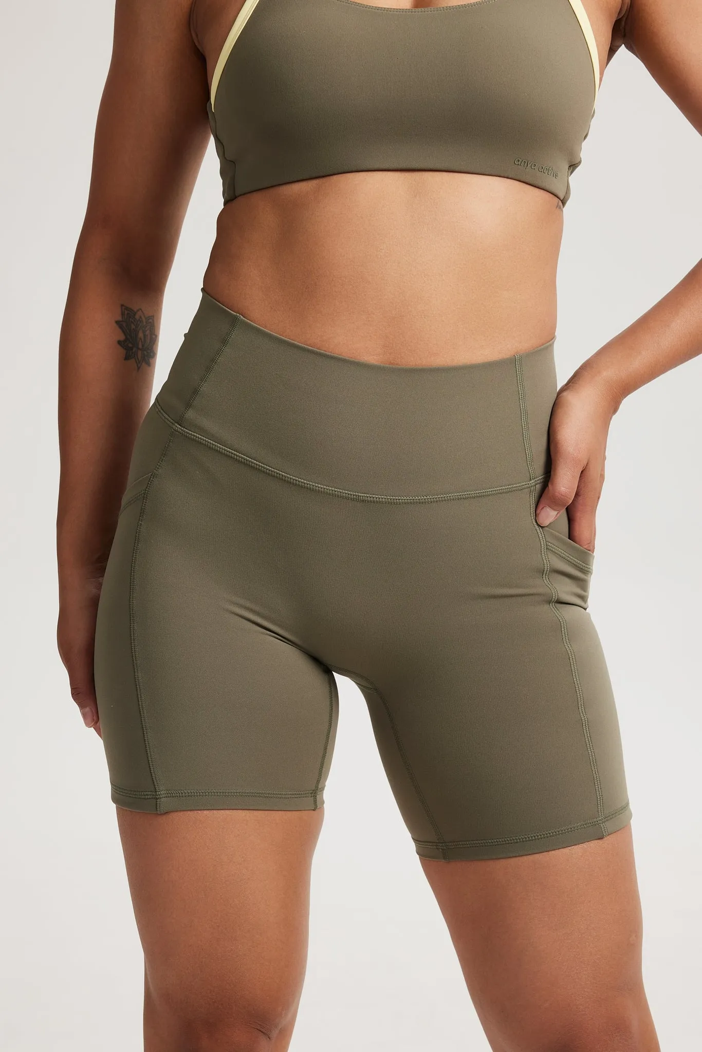 basketball clothing Handmade Pocket Shorts (Biker 6") in Avocado