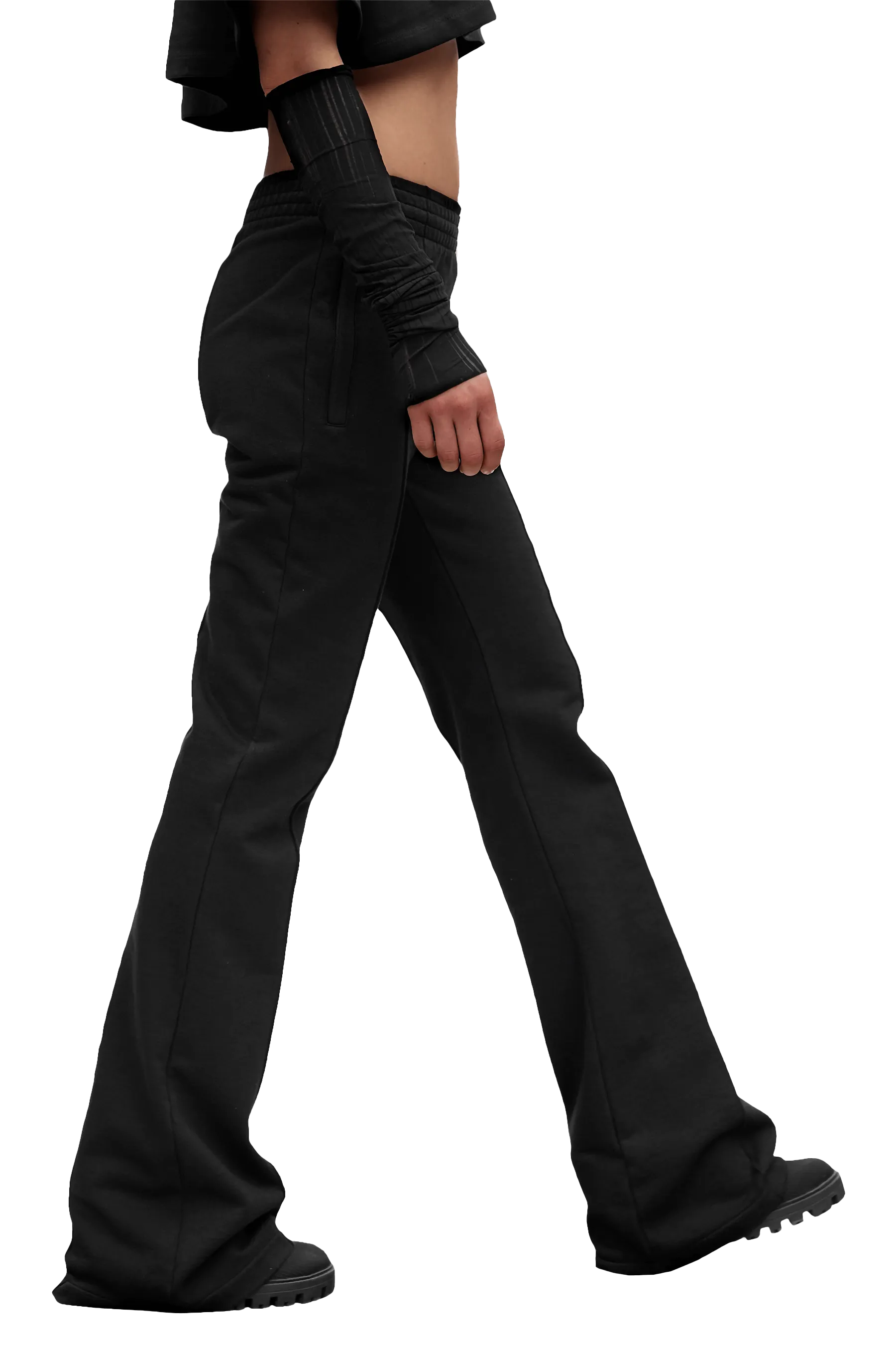 Stylish Fit FLARED JOGGERS - Black