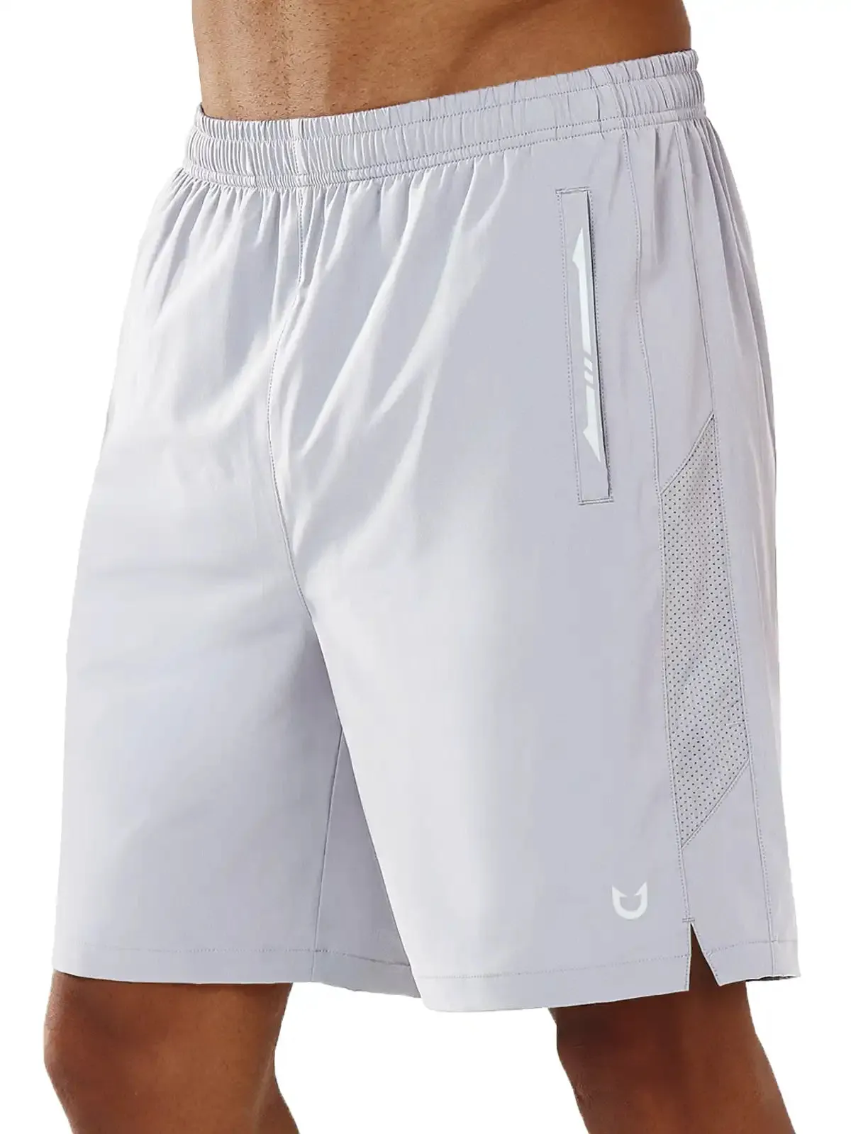 Semi-formal Reflective Trim Detail Men's Pickleball 7 Inch Inseam Quick Dry Stretch Gym Running Shorts