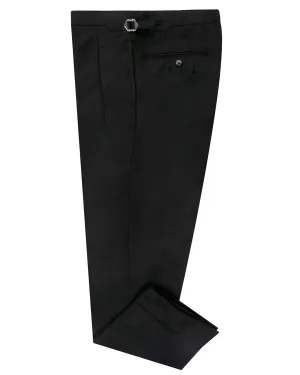 Sophisticated Look Slim Silhouette VBC 100% Wool: Greenish Black Flannel High Waisted Pant