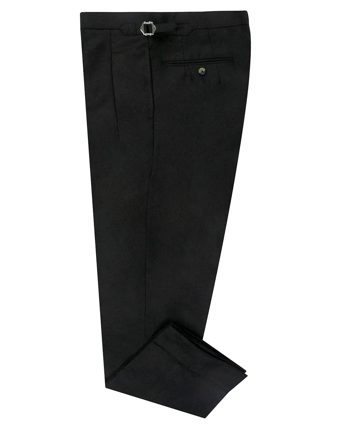 Sophisticated Look Slim Silhouette VBC 100% Wool: Greenish Black Flannel High Waisted Pant